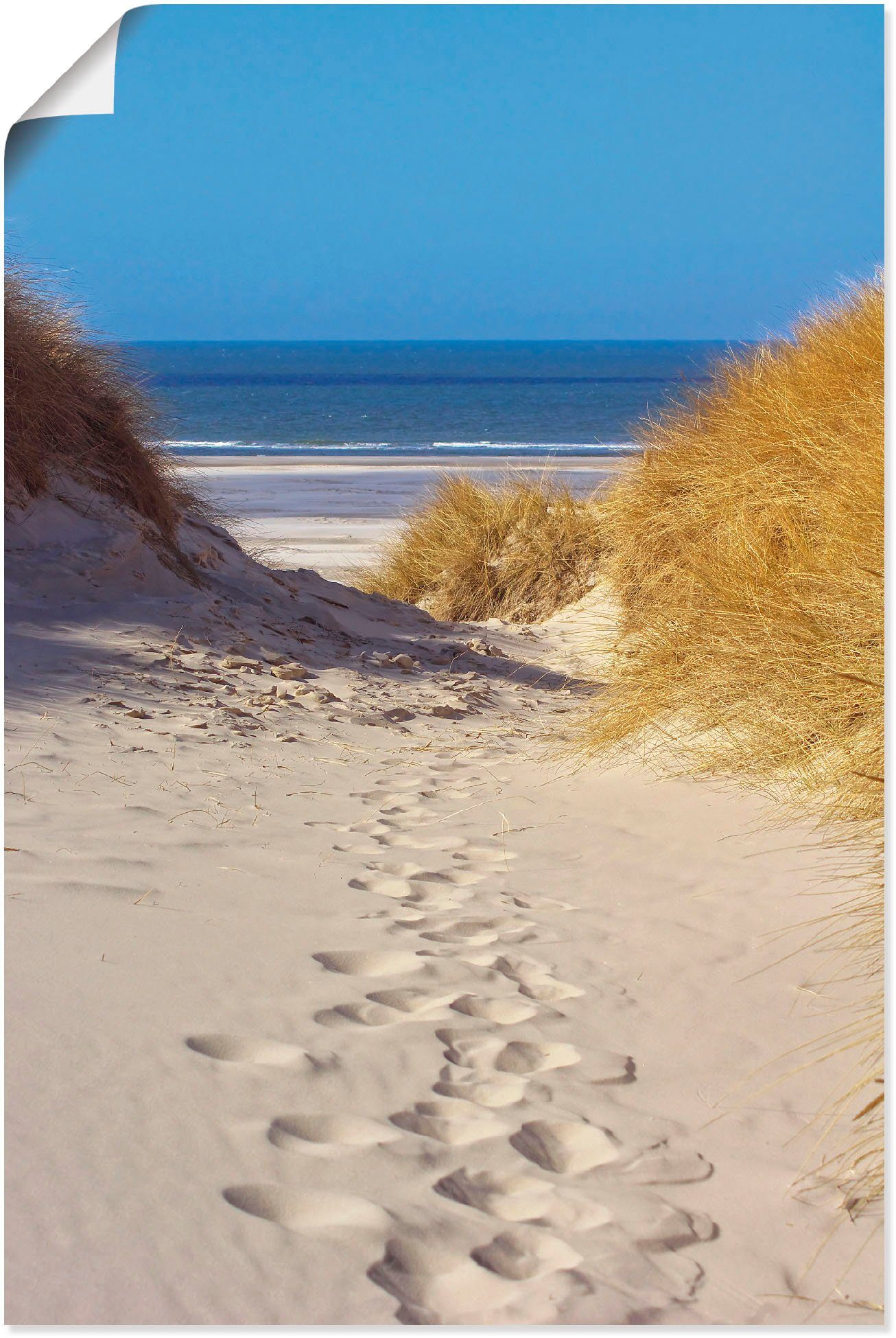 Artland Wandbild Weg (1 Wandaufkleber oder versch. in Strand als braun Strand, Alubild, Poster Größen St), Leinwandbild, zum