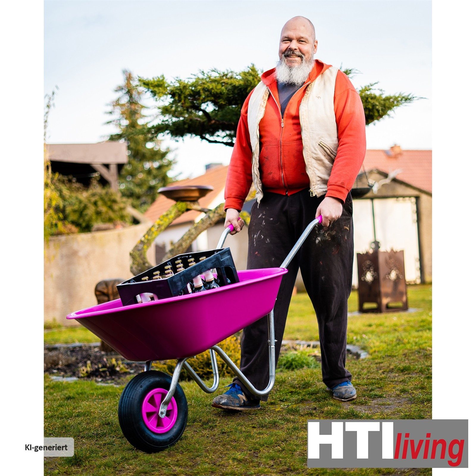 HTI-Living Schubkarre Schubkarre Havel 65 Pink, (Stück, 1-tlg., 1 Schubkarre), Gartenkarre Mehrzweckkarre Bauschubkarre Mistkarre – Bild 5 von 5