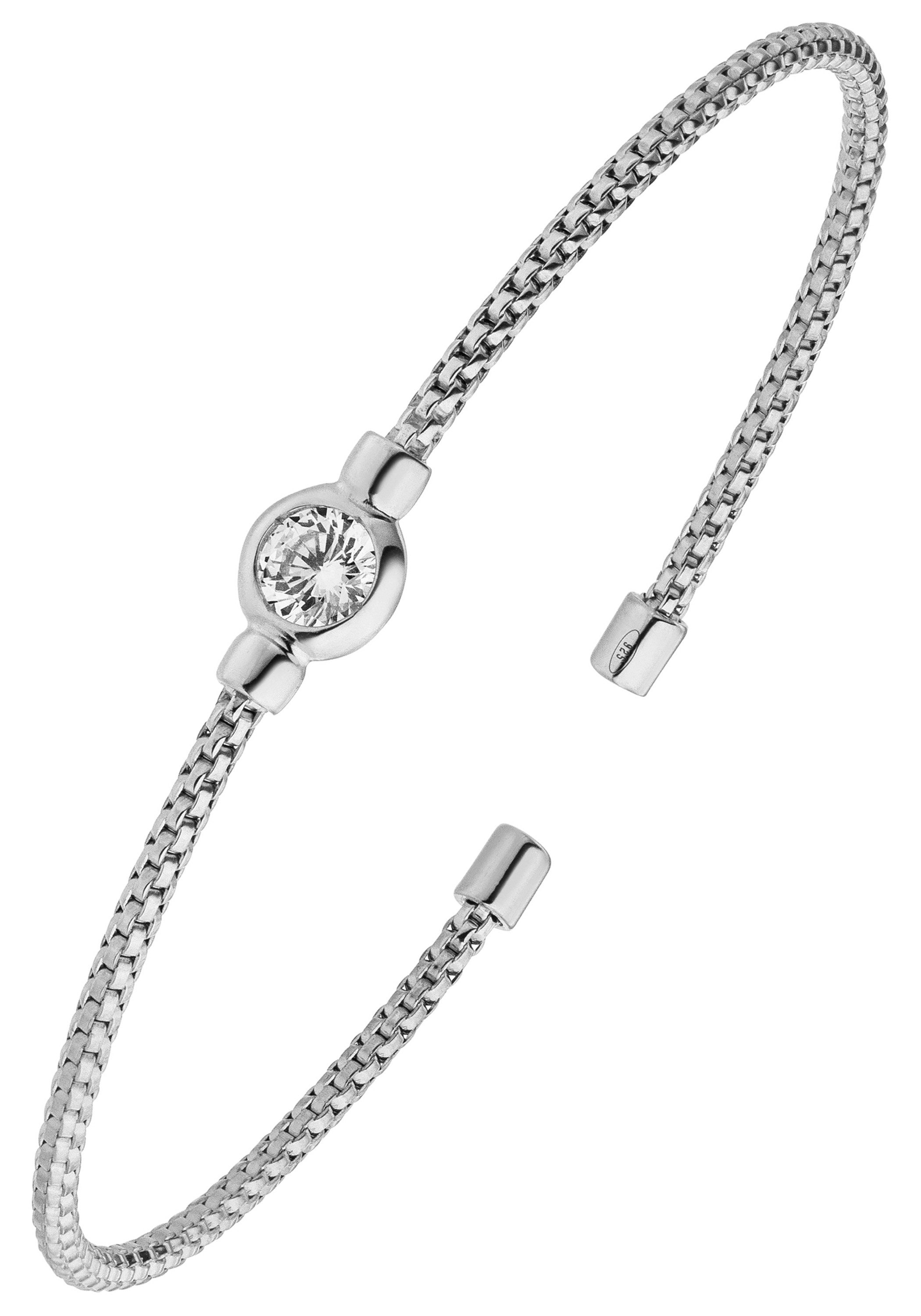 JOBO Armspange offener Armreif, 925 Silber mit Zirkonia 17,5 cm günstig online kaufen