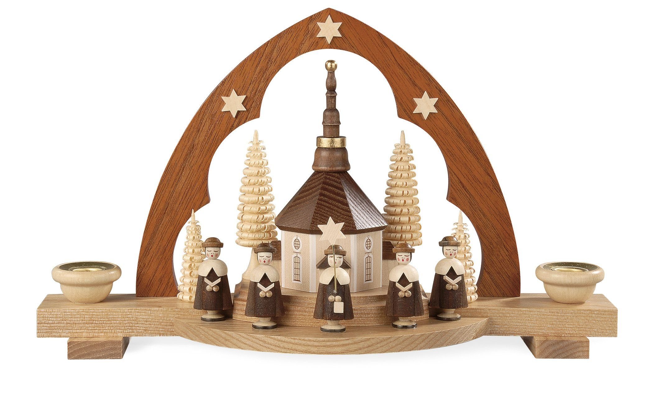 Müller Kleinkunst GmbH Seiffen Lichterbogen Lichterbogen Schwibbogen Kurrende Spitzbogen natur