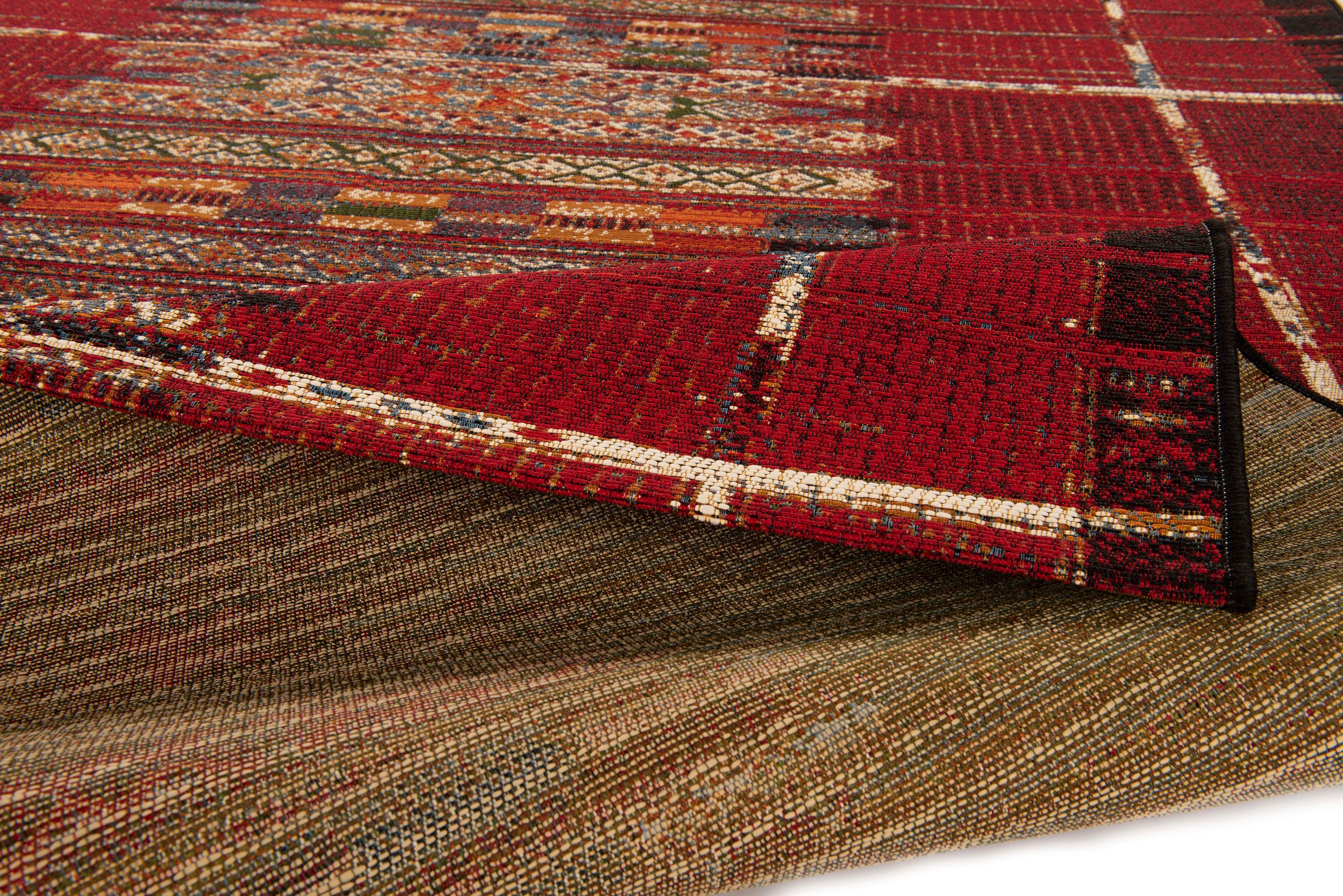 Teppich Outdoor-Africa 38, Style, Gino In- rot geeignet rechteckig, 5 Ethno Falcone, Outdoor Höhe: und mm, Flachgewebe