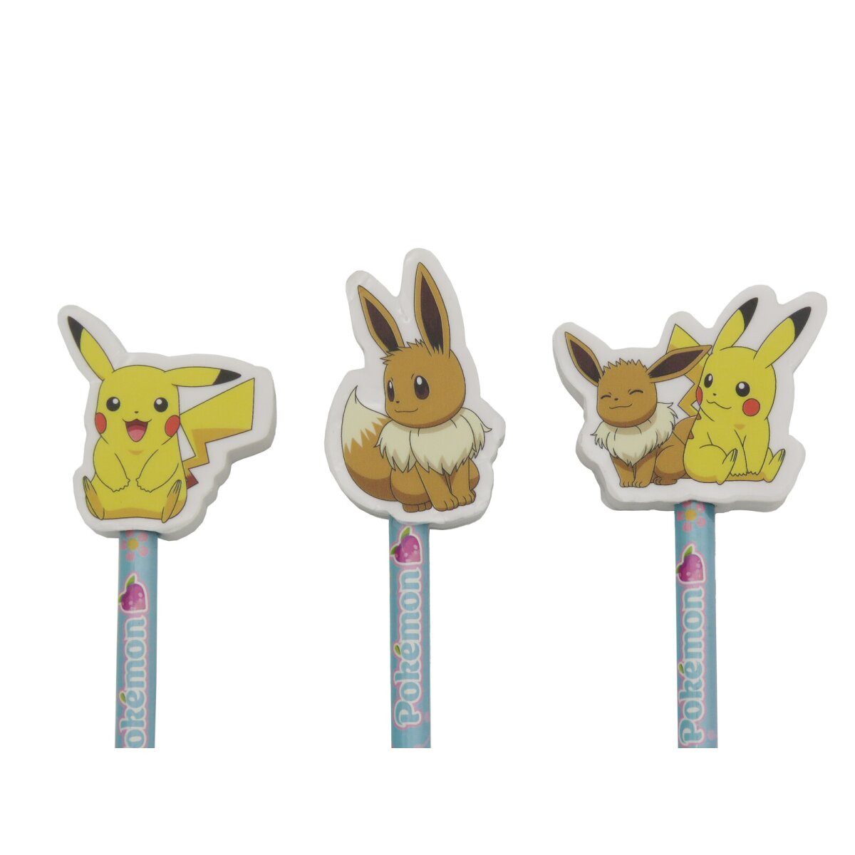 POKÉMON Kreativset Pokémon Bleistift Set 3 teilig Radiergummi Schulzubehör