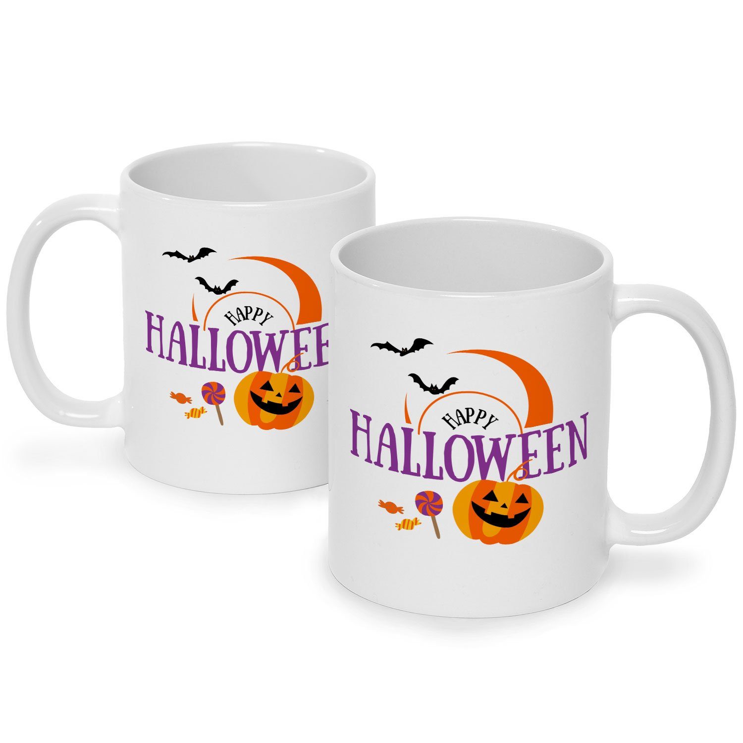 Tasse Weiß im Design Geschenk für Happy - GRAVURZEILE & - Halloween mit Motiv Ihn Sie