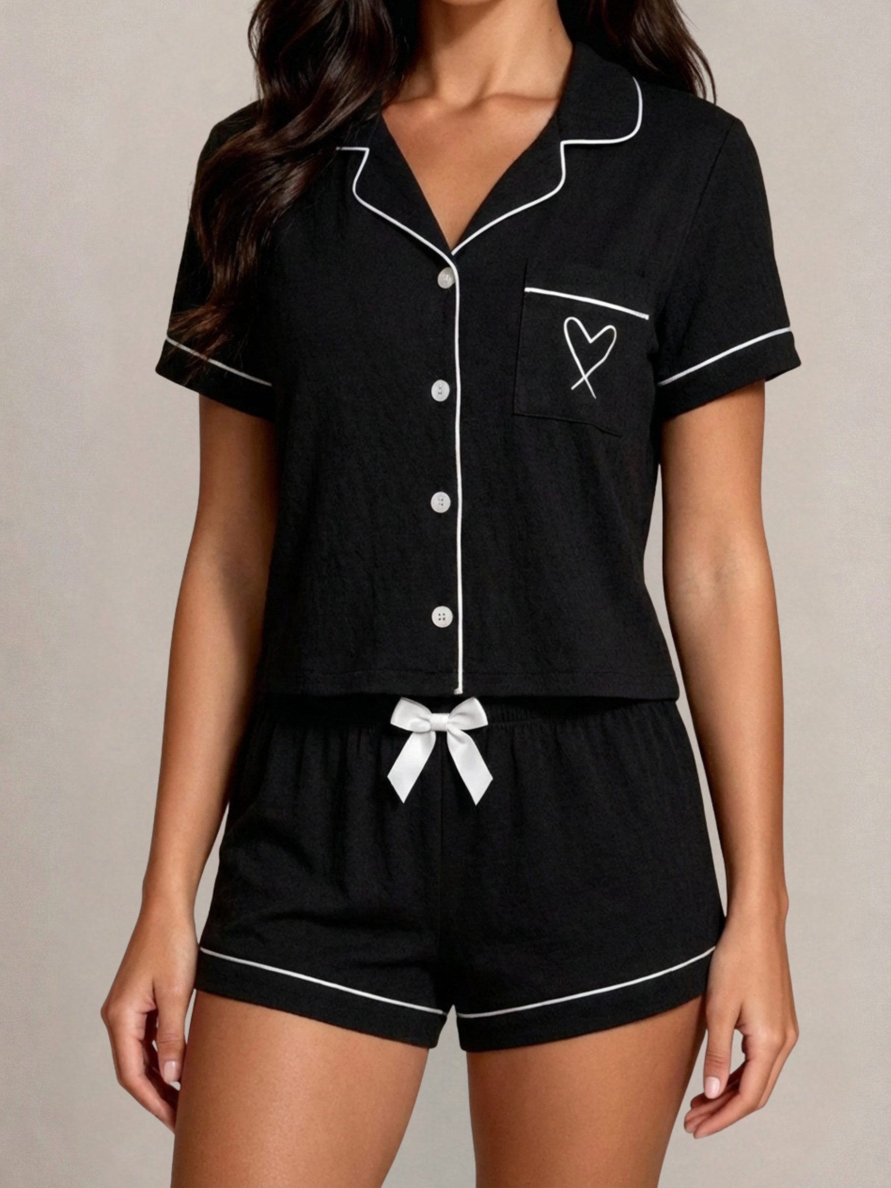 Elegant Love Shorty Damen Schlafanzug Set – leichte Sommer Nachtwäsche mit günstig online kaufen