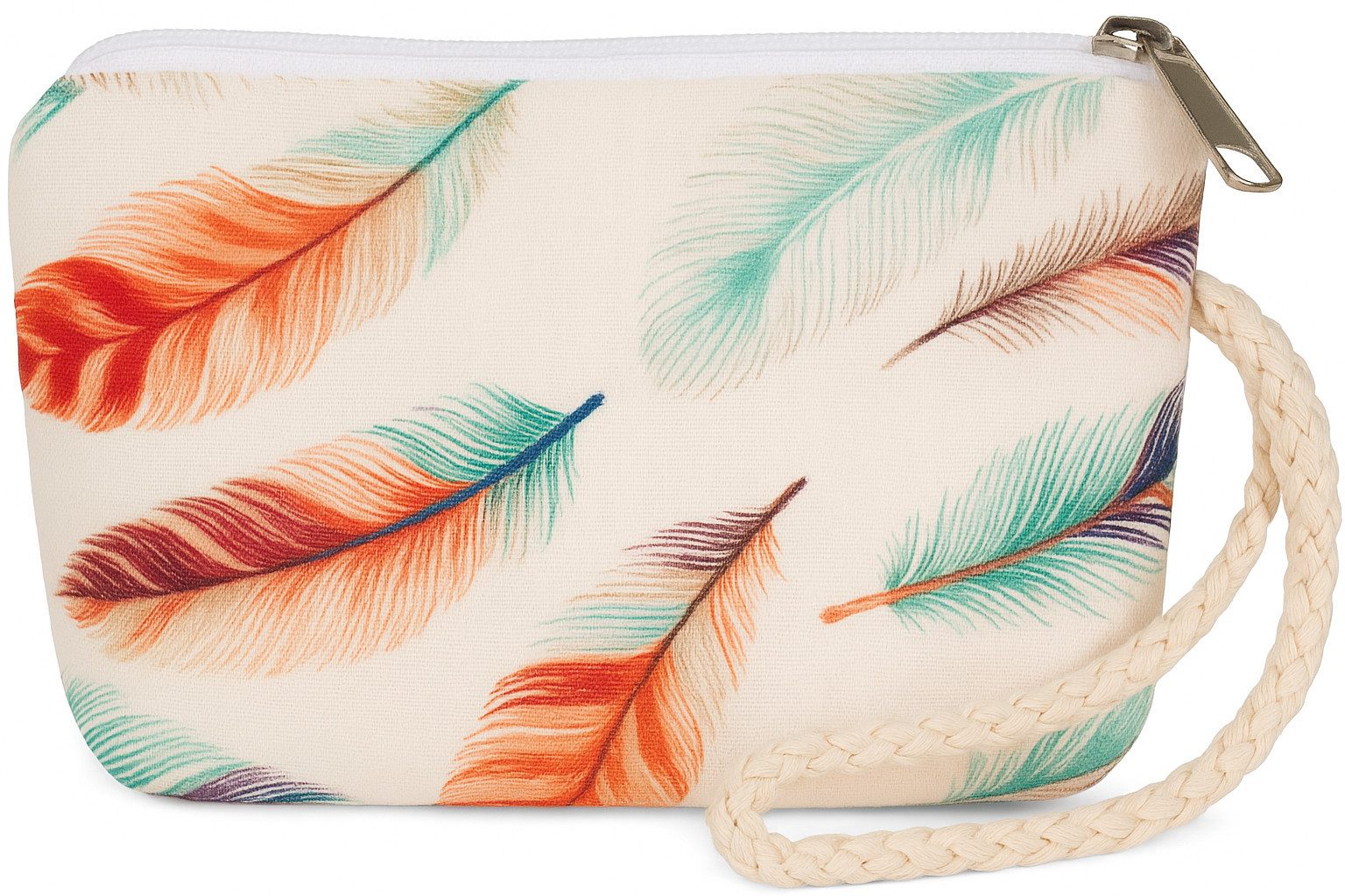 styleBREAKER Strandtasche Strandtasche mit bunten Federn günstig online kaufen