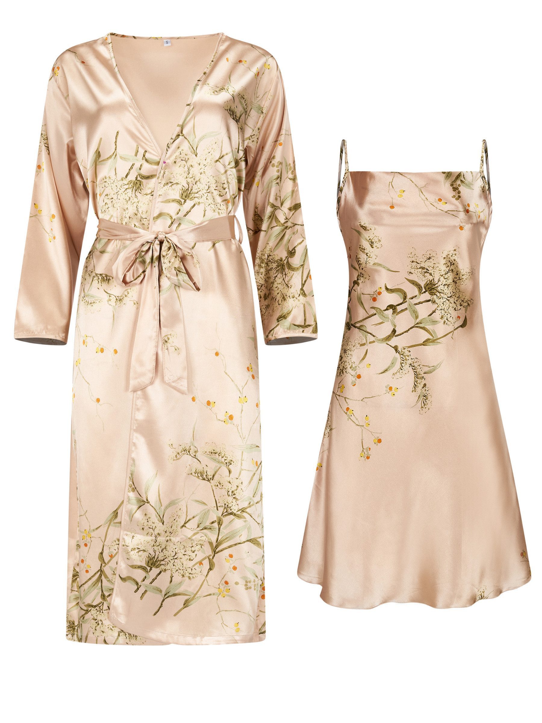 Elegant Love Morgenmantel Satin Pyjama-Set 2-tlg., Damen-Loungewear & Nacht günstig online kaufen