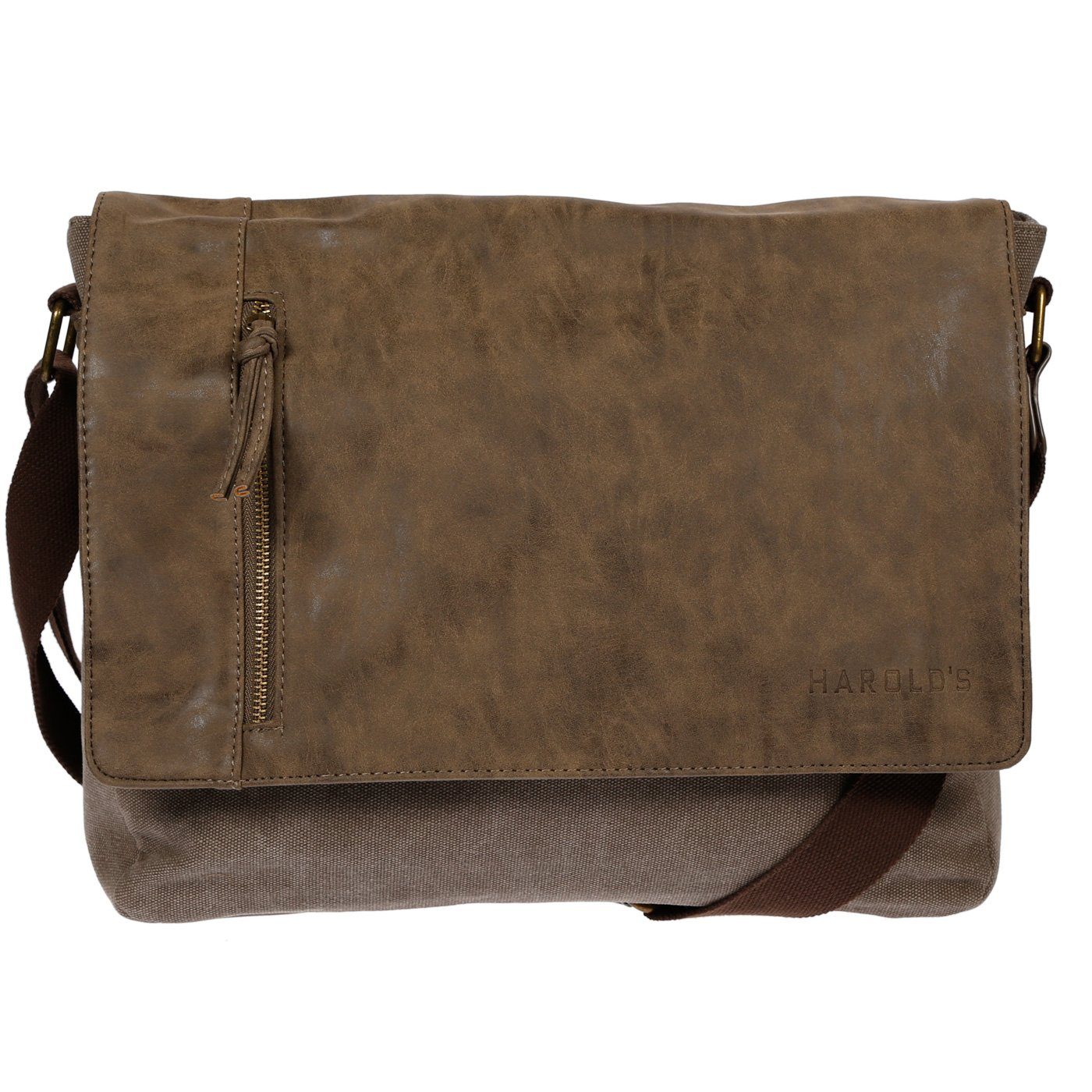 Christian Wippermann Umhängetasche Herren Umhängetasche Canvas Tasche Schultertasche (1 tlg), Messenger Braun Business UNI