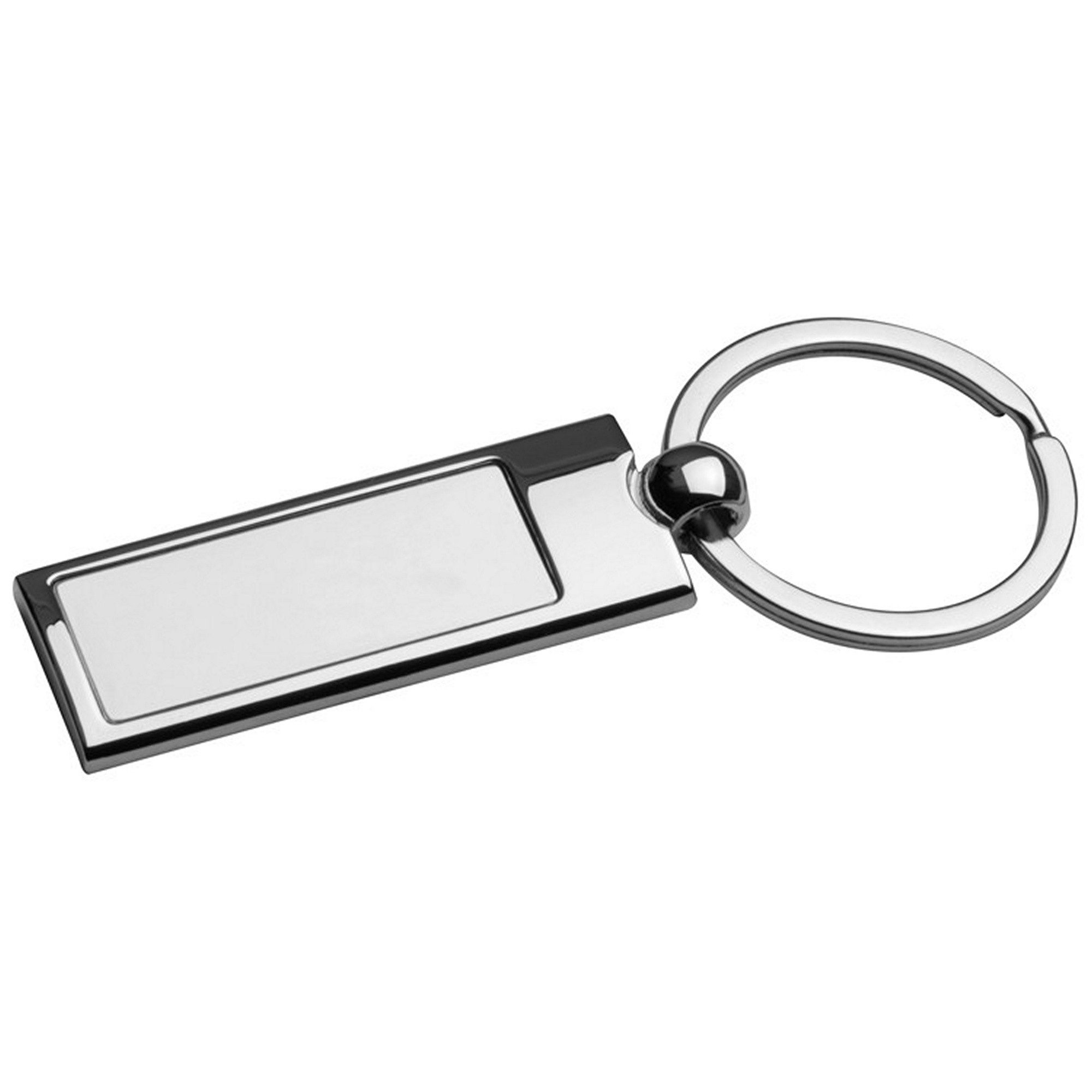 Macma Schlüsselanhänger Metall-Schlüsselanhänger / rechteckig / verchromt