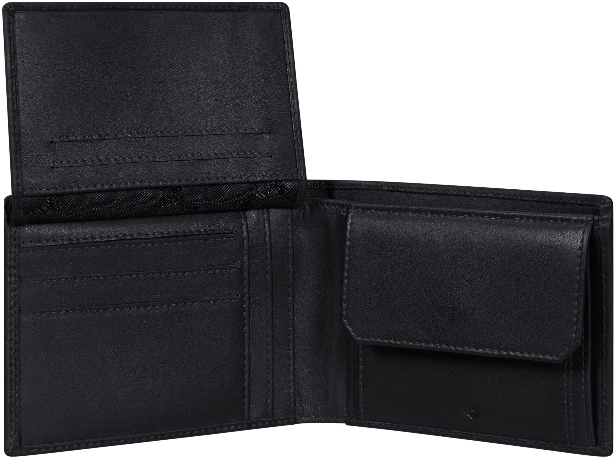 Samsonite Geldbörse ATTACK 2 SLG, Leder, schwarz, 11 Kartenfächer (kein Set), hochwertiges Leder - klassisches Design - kompaktes Format