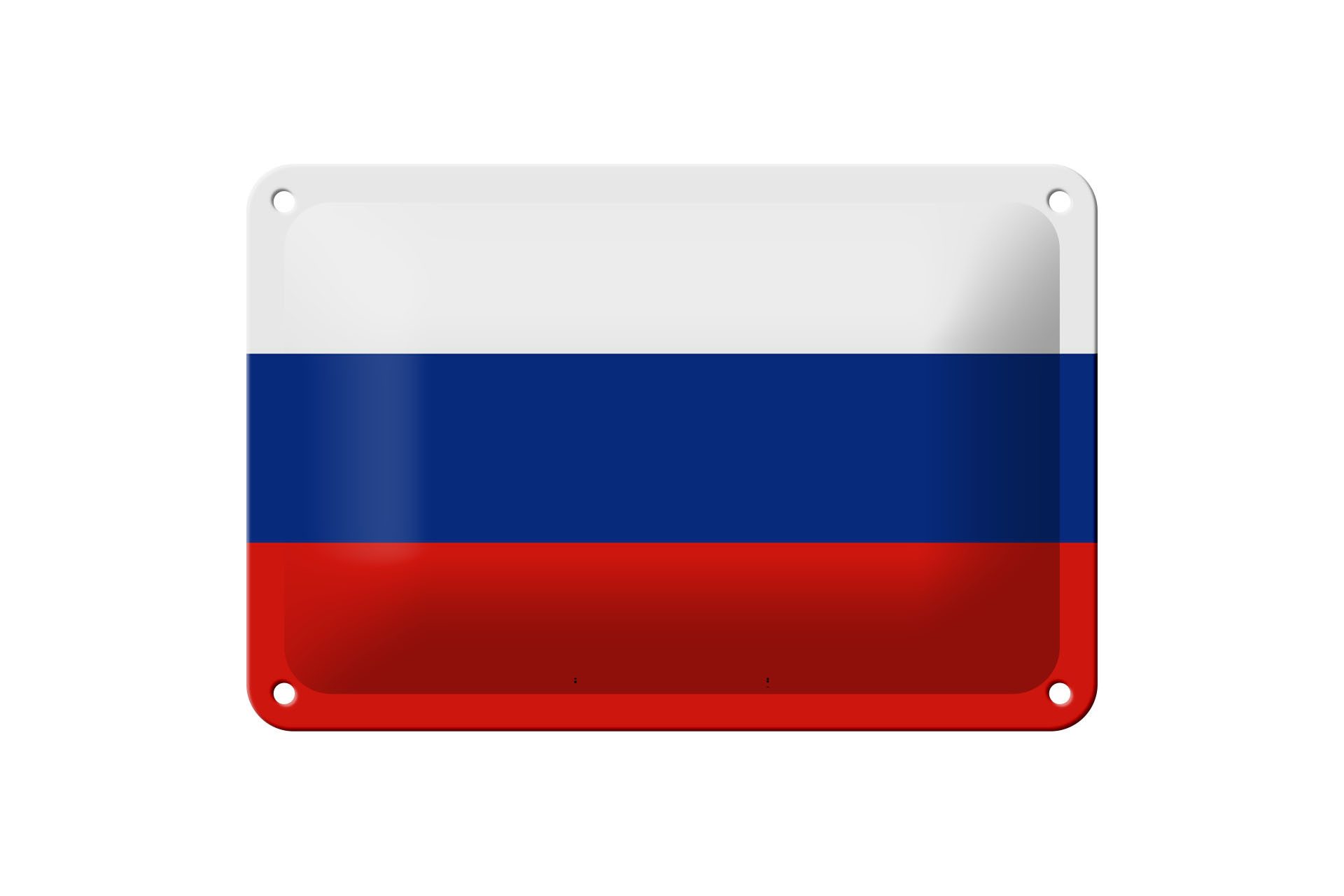 Femer GmbH Metallschild Flagge Russlands 18x12cm Flag of Russia, (1 St), gewölbte Oberfläche, abgerundete Ecken, umgeschlagene Kanten