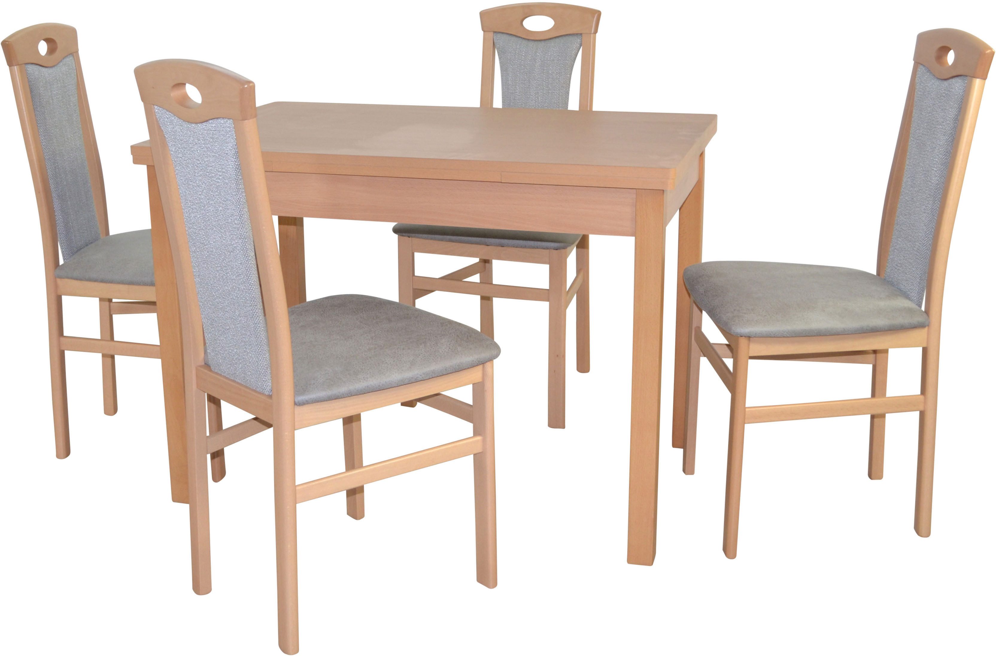 HOFMANN LIVING AND MORE Essgruppe 5tlg. Tischgruppe, (Spar-Set, 5-tlg., 5tlg. Tischgruppe), Stühle montiert