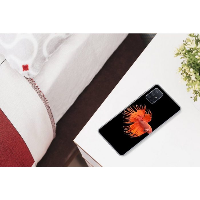 MuchoWow Handyhülle Fische - Wilde Tiere - Schwarz Phone Case Handyhülle Samsung Galaxy A71 Silikon Schutzhülle CB11482
