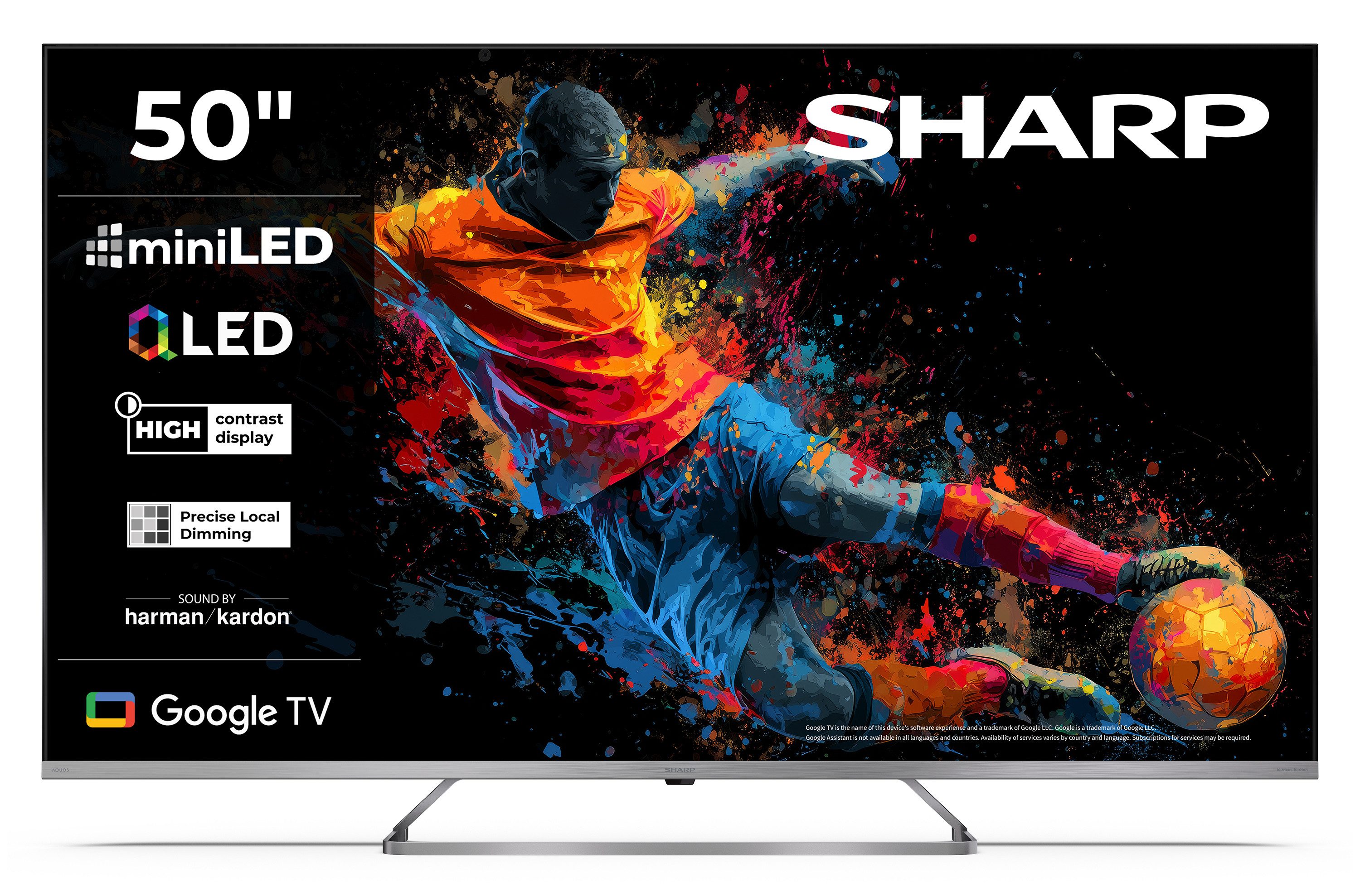 Sharp 50JP7765E QLED-Fernseher (126 cm/50 Zoll, 4K Ultra HD, Google TV, Google TV, Mini-LED, HDR Dolby Vision, Harman Kardon Sound)