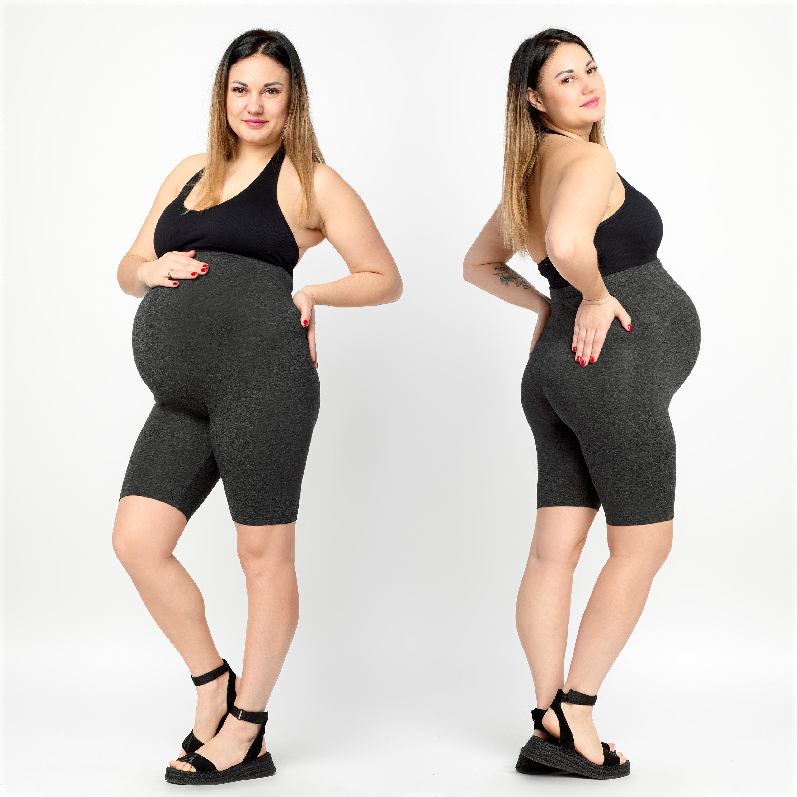 Merry Style Umstandsleggings Große Größen Damen kurze Umstandstights aus Baumwolle MS10-465 (1-tlg)
