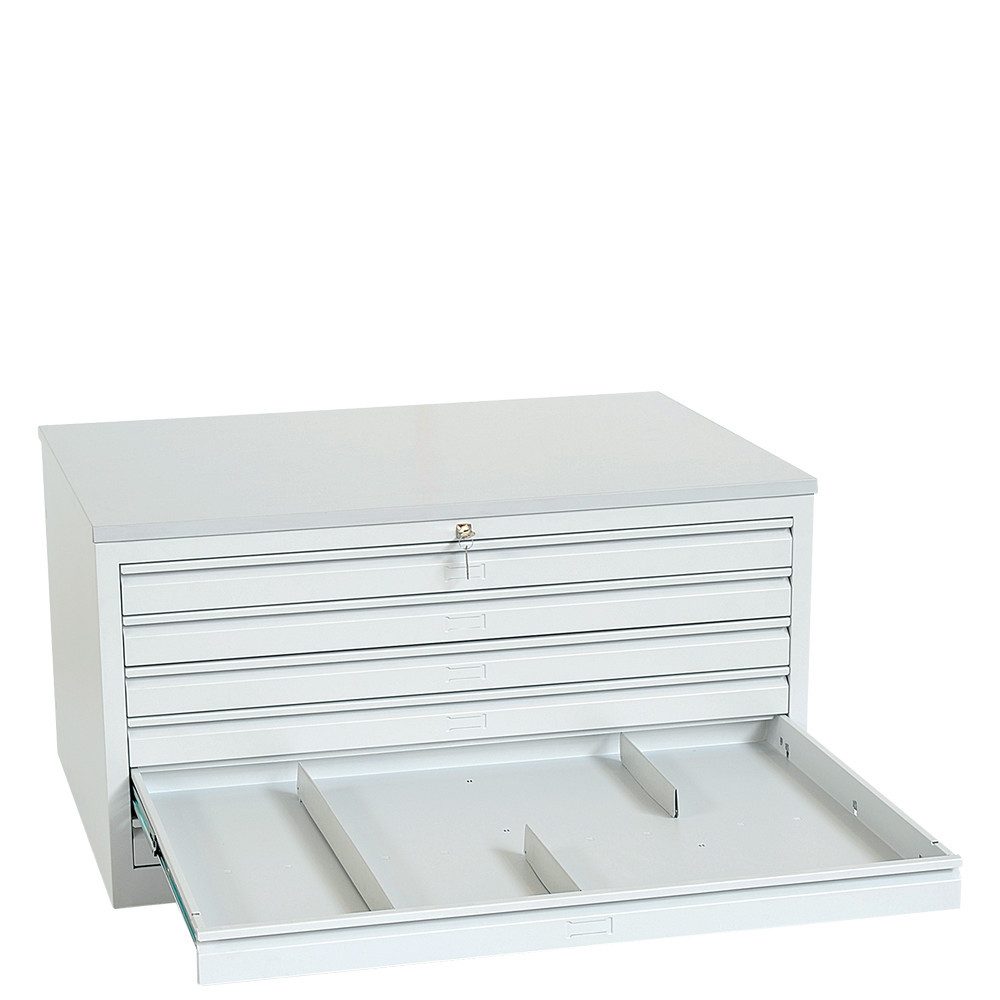 Steelboxx Zeichenkasten Zeichnungsschrank DIN A1 / 6 Schubladen 605 x 1135 x 835 mm (1 St), Komplett verschweißt und montiert - keine Montage erforderlich
