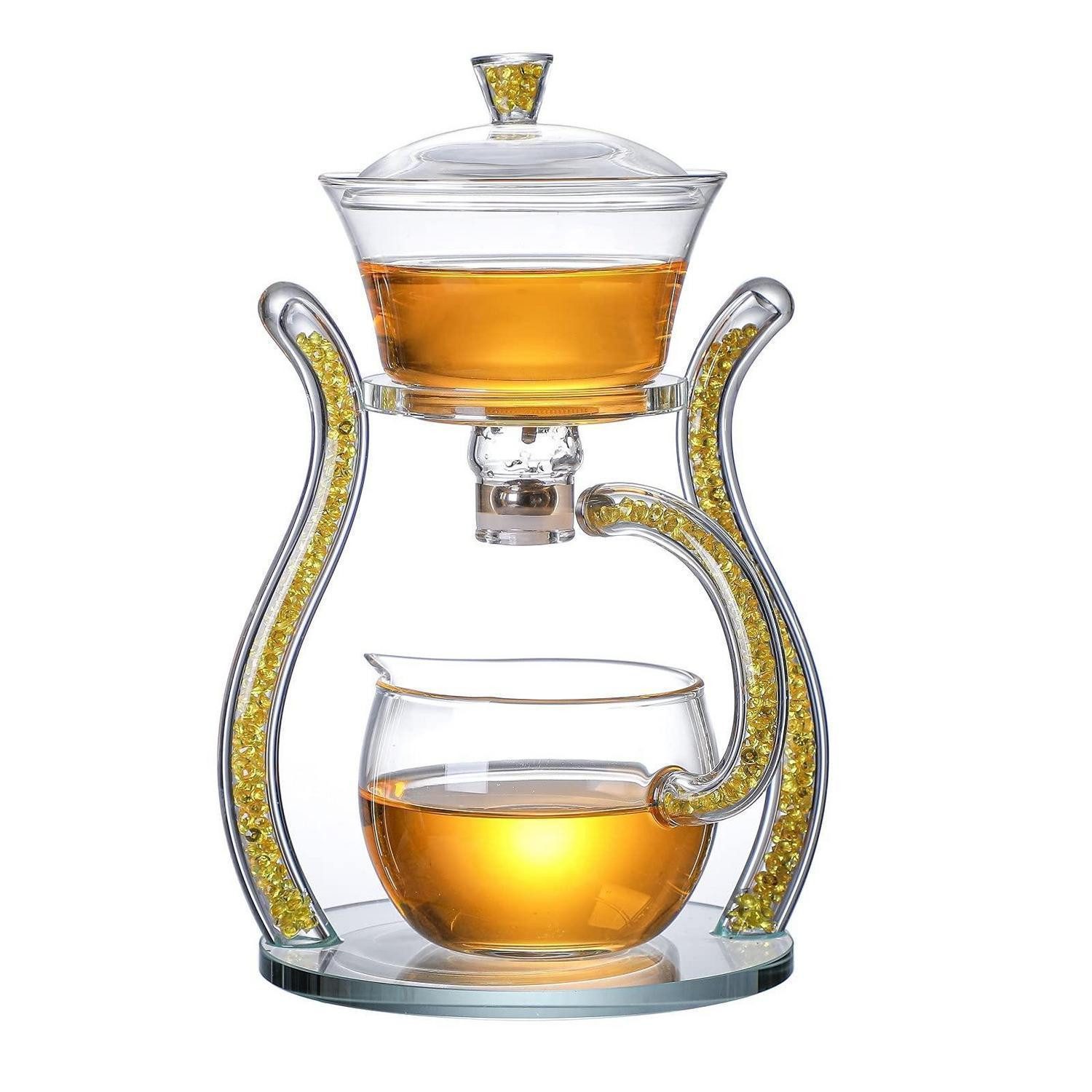 LuxusKollektion Teeservice Teekannen-Set Glas halbautomatisch Gelb, Glas