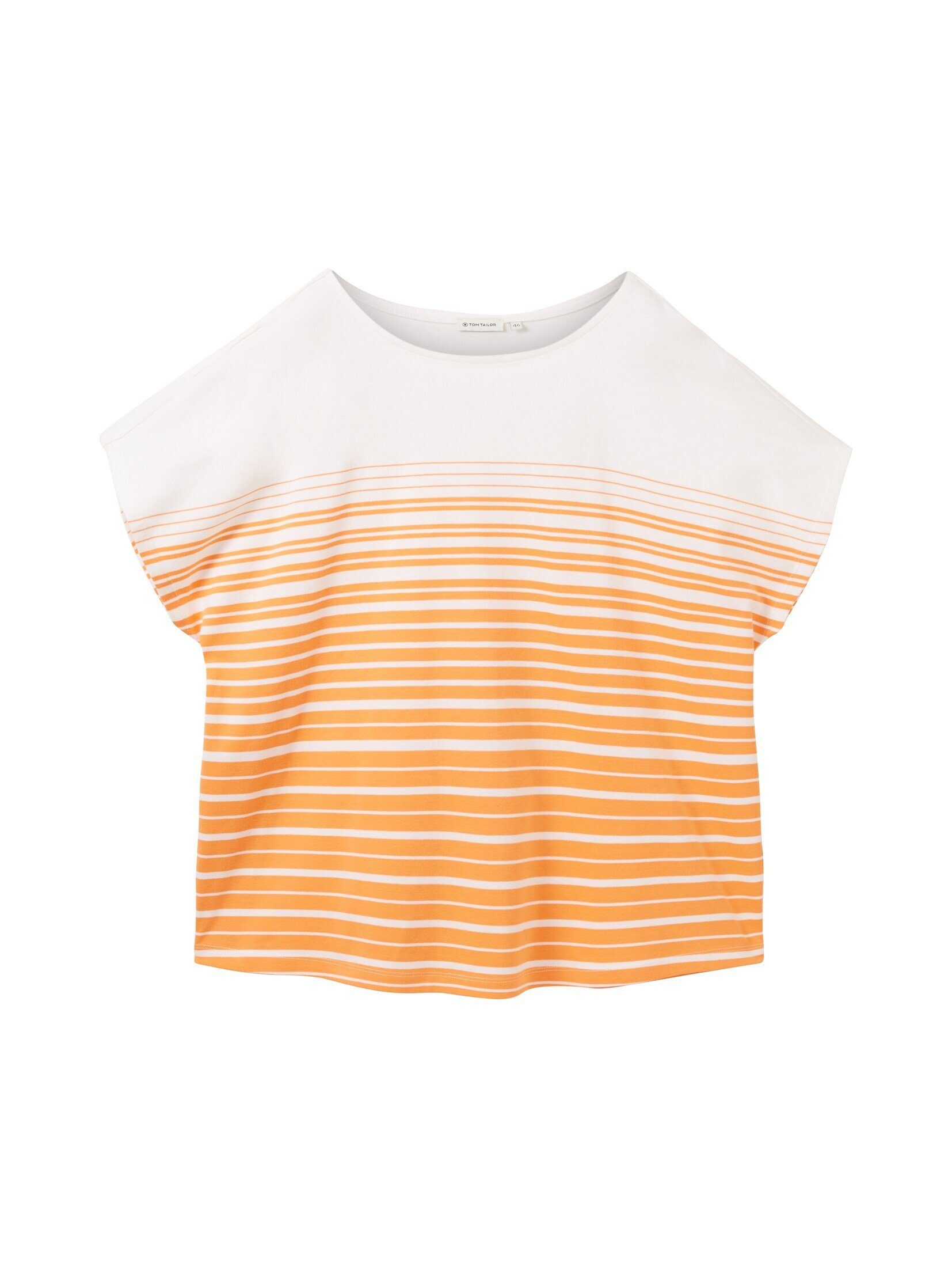 PLUS - stripe orange gradient T-Shirt T-Shirt Gestreiftes TOM TAILOR Plus