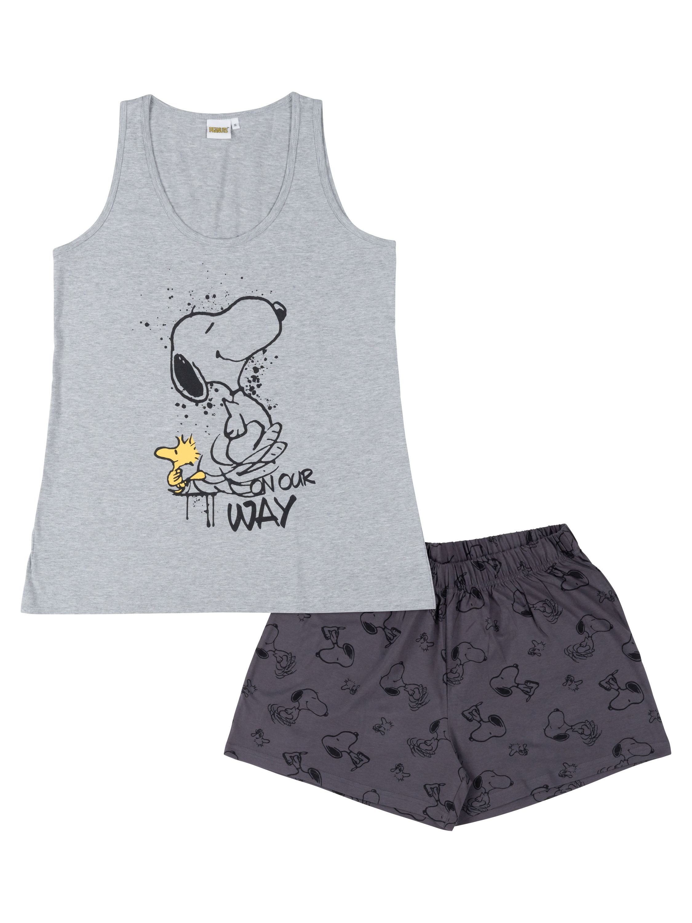 United Labels® Schlafanzug The Peanuts Snoopy und Woodstock - On Our Way Se günstig online kaufen