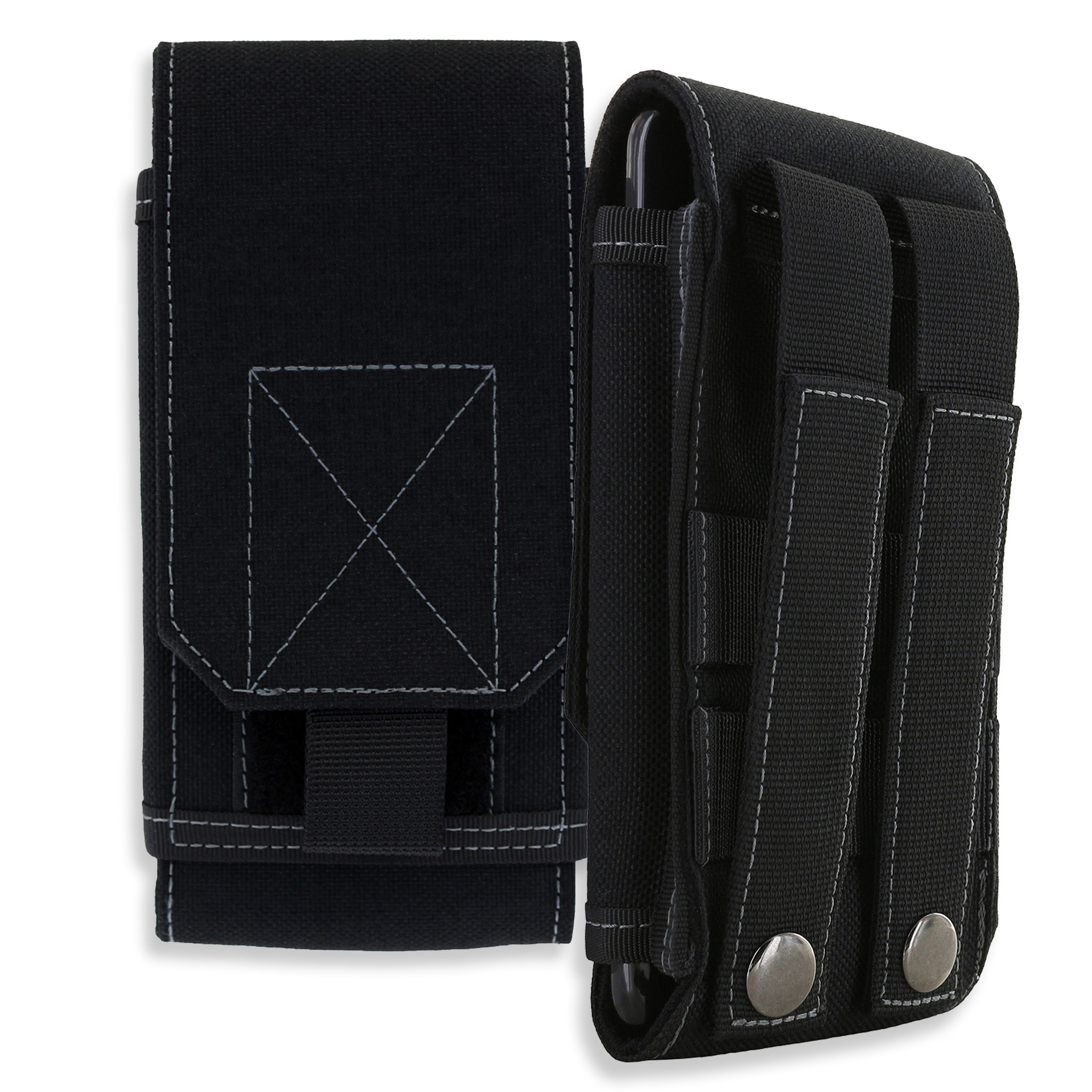XiRRiX Handytasche Handy Gürteltasche - Gürtel Handytasche universal schwarz, aus wasserabweisendem Material