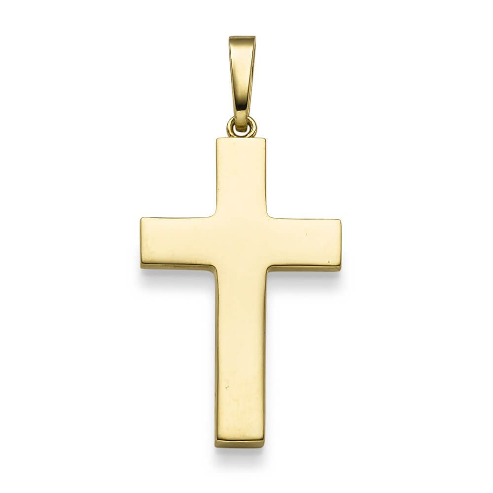 Kettenanhänger Anhänger Kreuz 38.5x18.3mm aus 585 Gelbgold