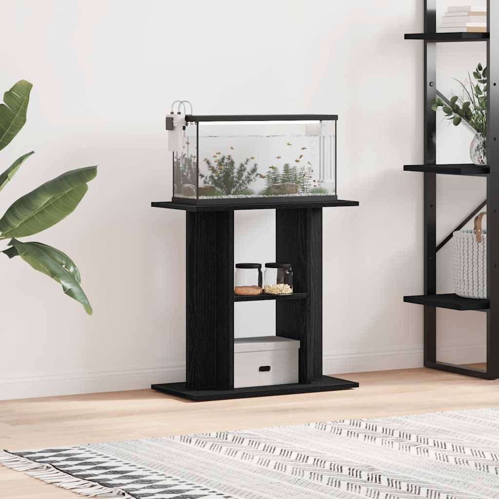 vidaXL Aquariumunterschrank Aquariumständer Schwarze Eiche 60 x 30 x 60 cm Holzwerkstoff