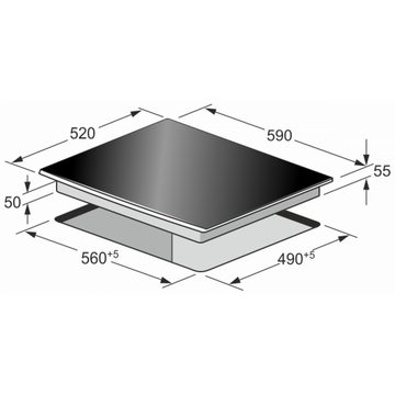 Kaiser Küchengeräte Induktions-Kochfeld Ära KCT 6705 FI Ära, 60cm,Höhlenmalereimotiv,4 Kochzonen, PowerBooster, Induktionsfeld,Autark,Herd