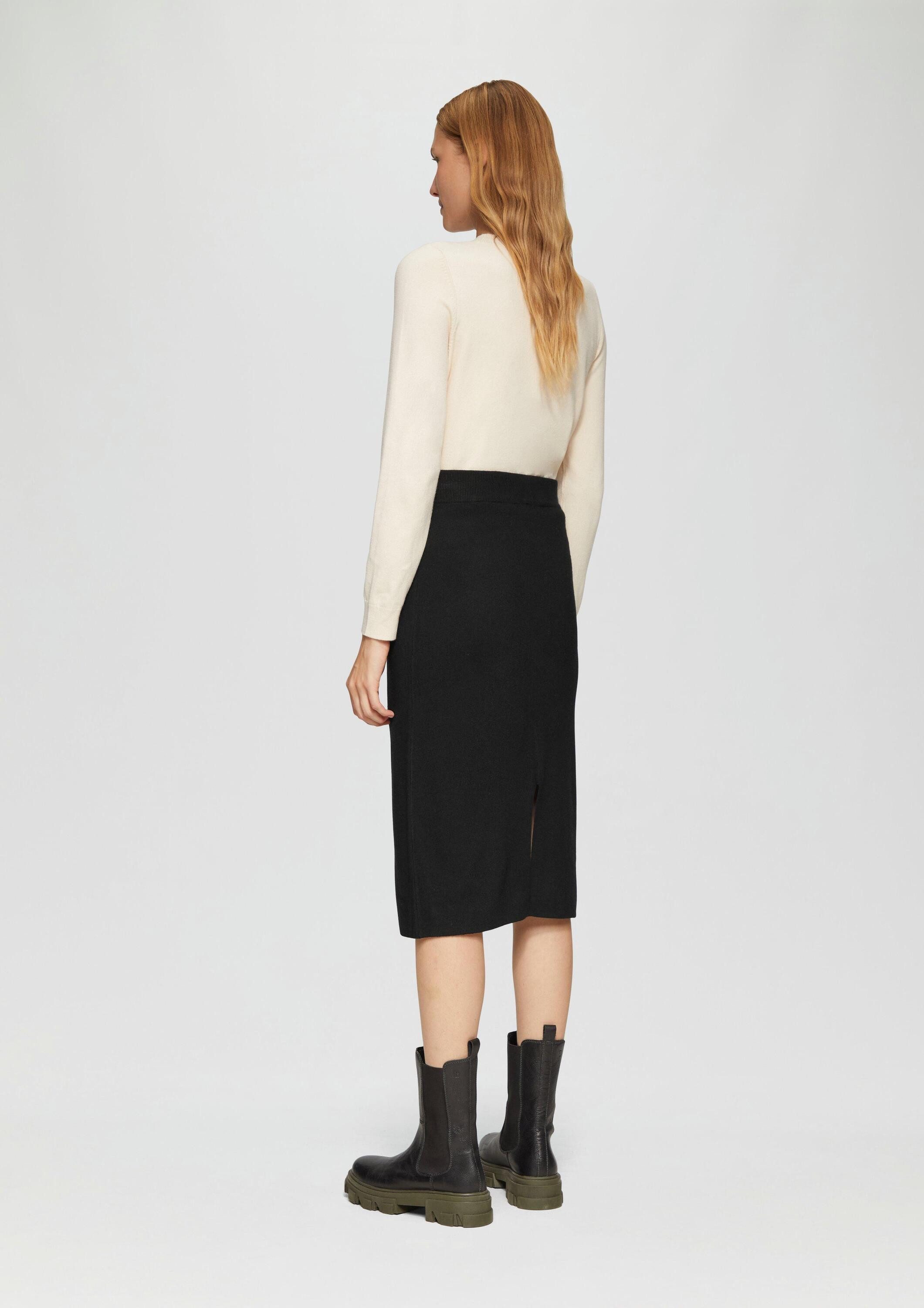 s.Oliver Midirock Rock Elastischer Midi-Strickrock im Slim Fit