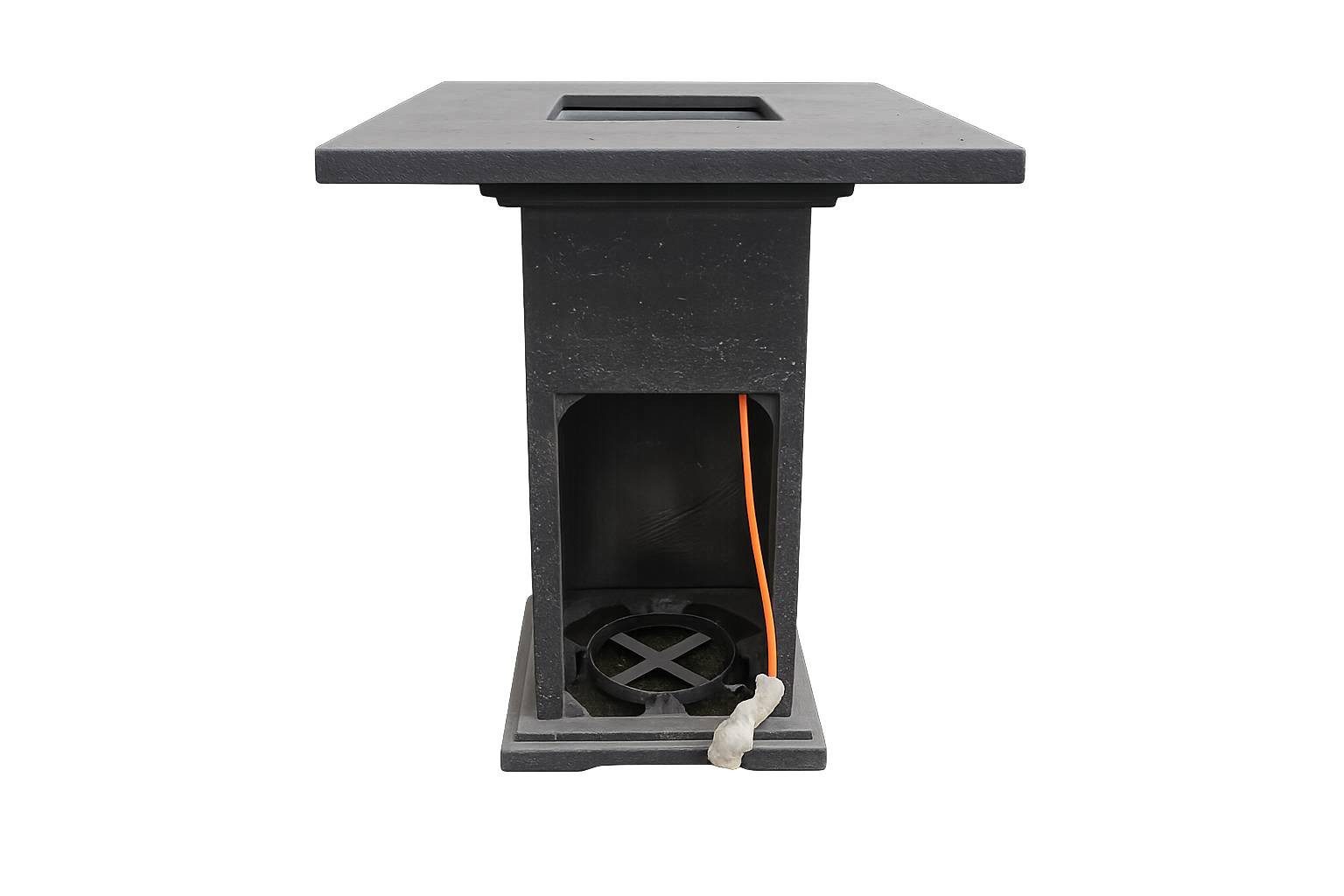 Teico Stehtisch Stehtisch m. Feuerschale u. Klappe Terrasse Gas Propan Butan 50mbar, mit Fach für Gasflasche