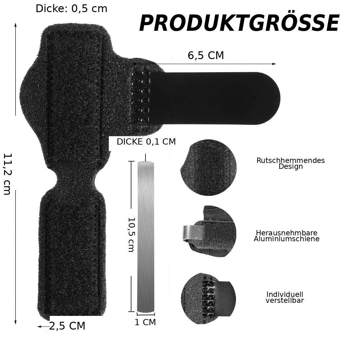 COOL-i ® Fingerbandage Zehenschiene verstellbar,Zehenbandage mit Aluminiumstütze, atmungsaktiv & rutschfest für Alltag & Schuhe