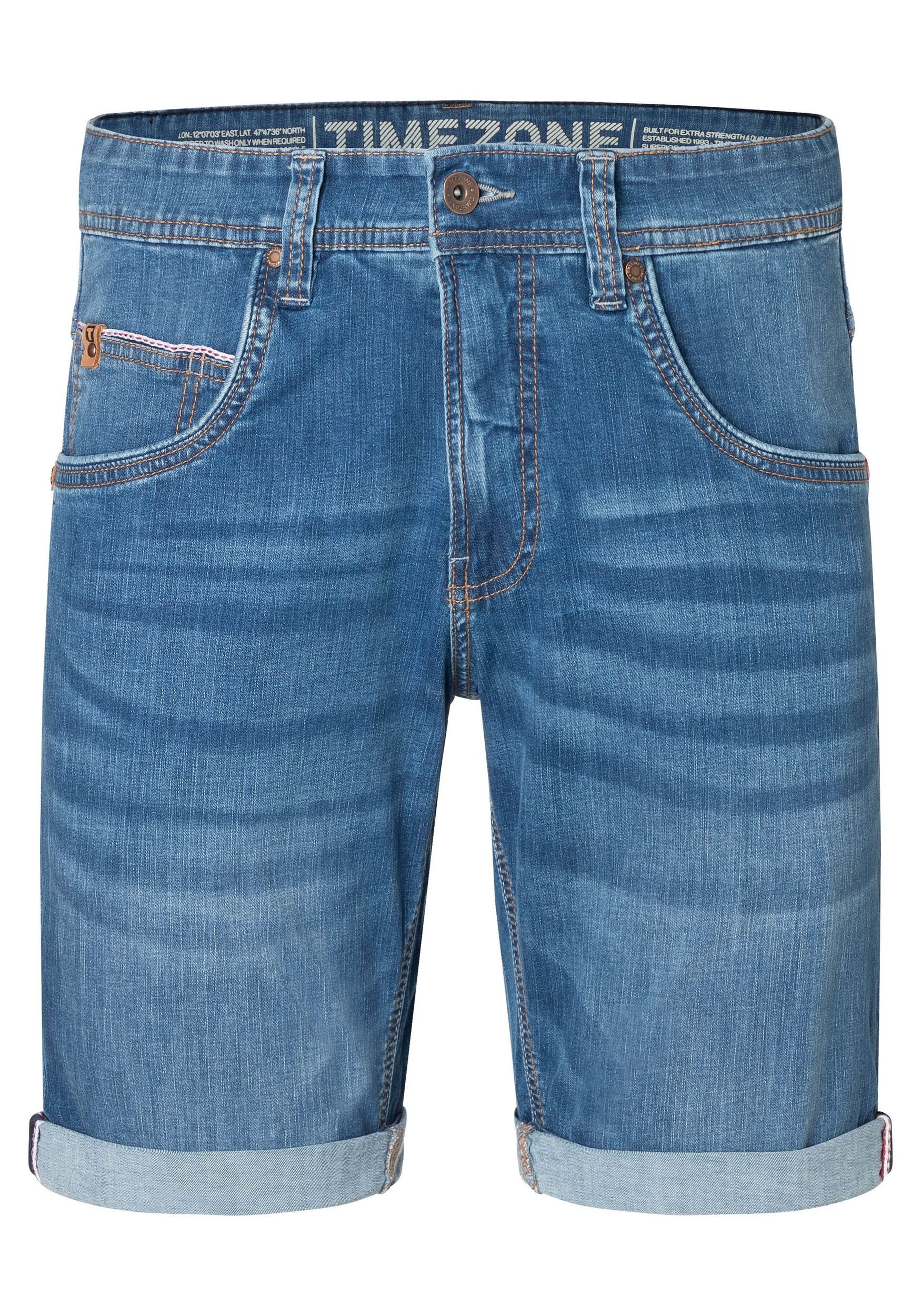 TIMEZONE Herren Jeans Shorts SLIM SCOTTYTZ SHORT - Mid Waist Slim Fit - Bla günstig online kaufen