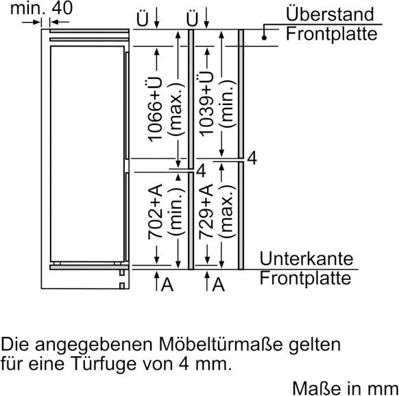 cm 8 Einbaukühlgefrierkombination 55,8 KIF86PFE0, 177,2 cm hoch, BOSCH breit