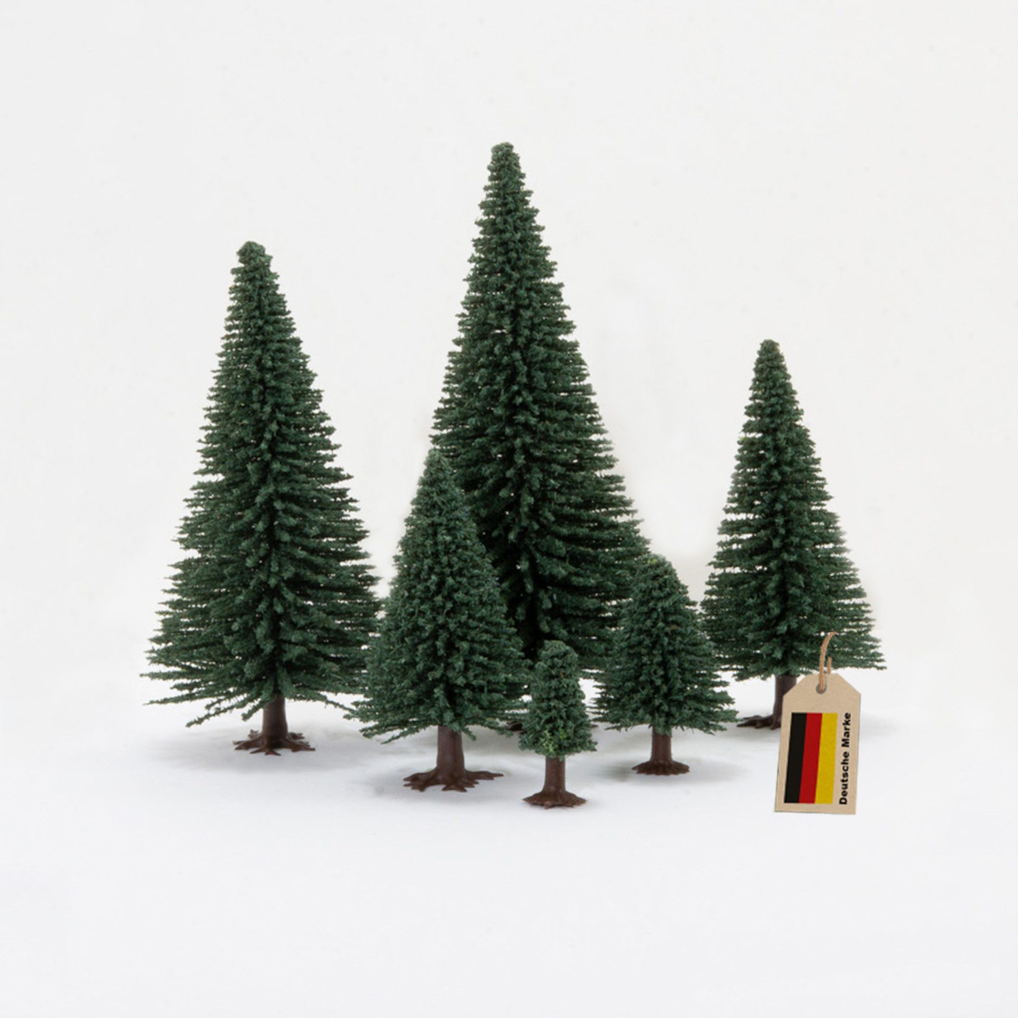 modellnatur.com Modelleisenbahn-Baum Sommerliche Modell-Laubbäume, 20 Stück, 3,5-14 cm, Spur TT, H0, Z, N, Flock