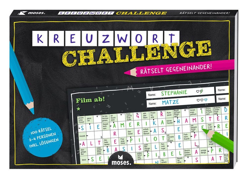 Moses. Verlag Spiel Kreuzwort-Challenge, Kreuzworträtsel-Spiel für 2–4 Spielende