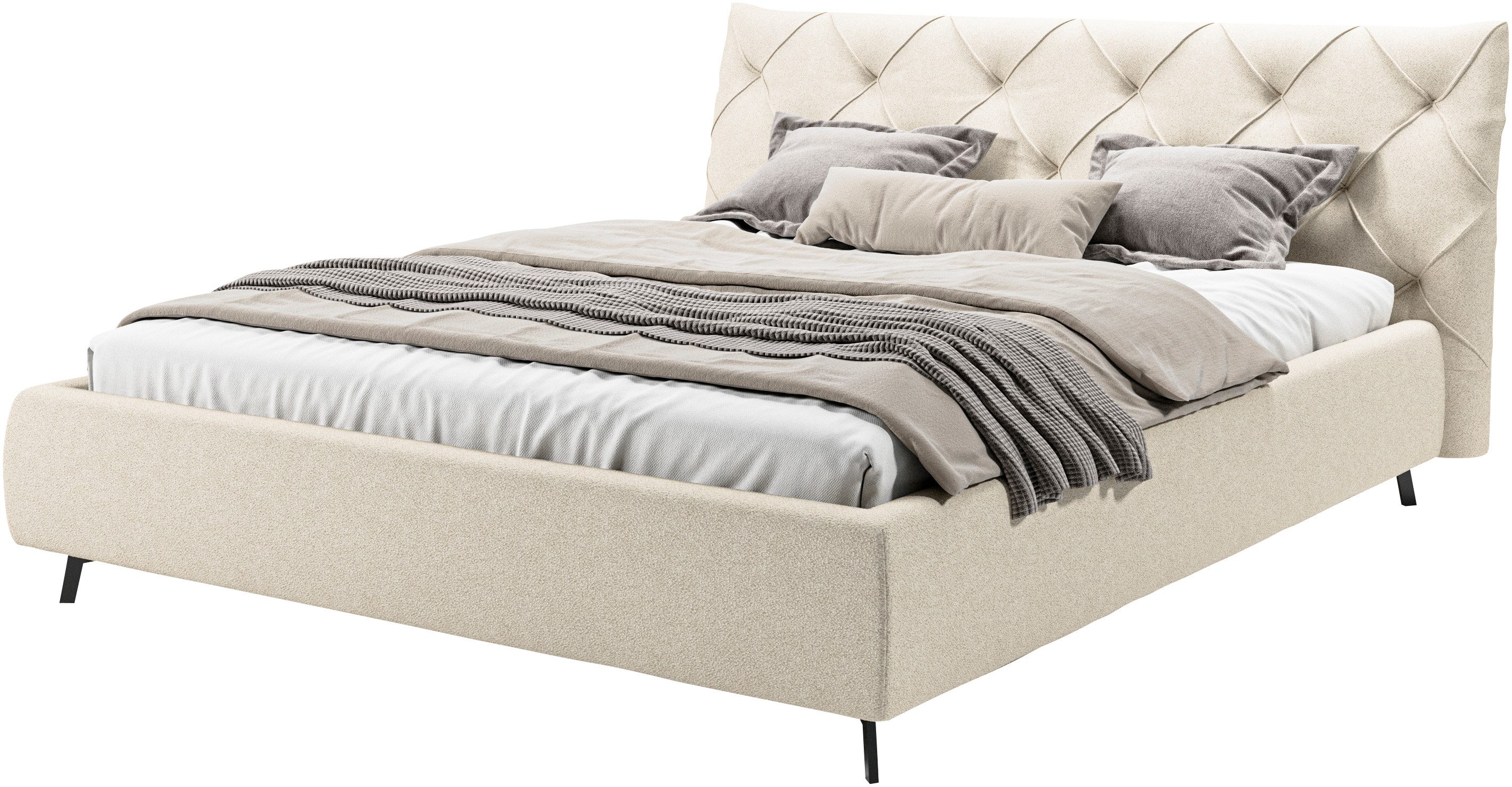 Home affaire Polsterbett Elloree, in 4 Breiten bis 200cm, auch in Leder, Kopfteilhöhe 105 cm, belastbar bis 280 kg, auch in Überlänge 220cm