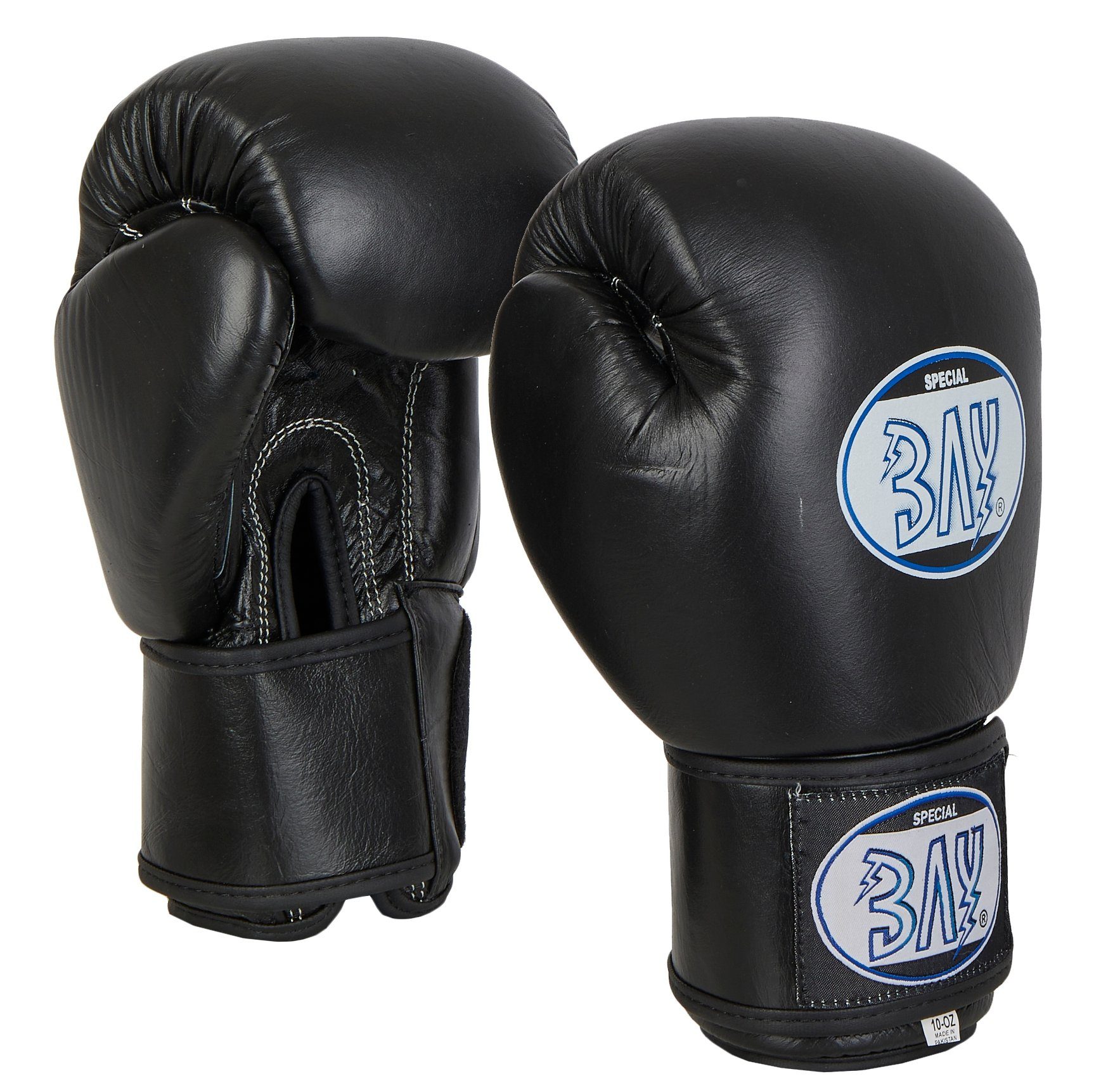 BAY-Sports Boxhandschuhe KO Fighter Leder Box-Handschuhe schwarz