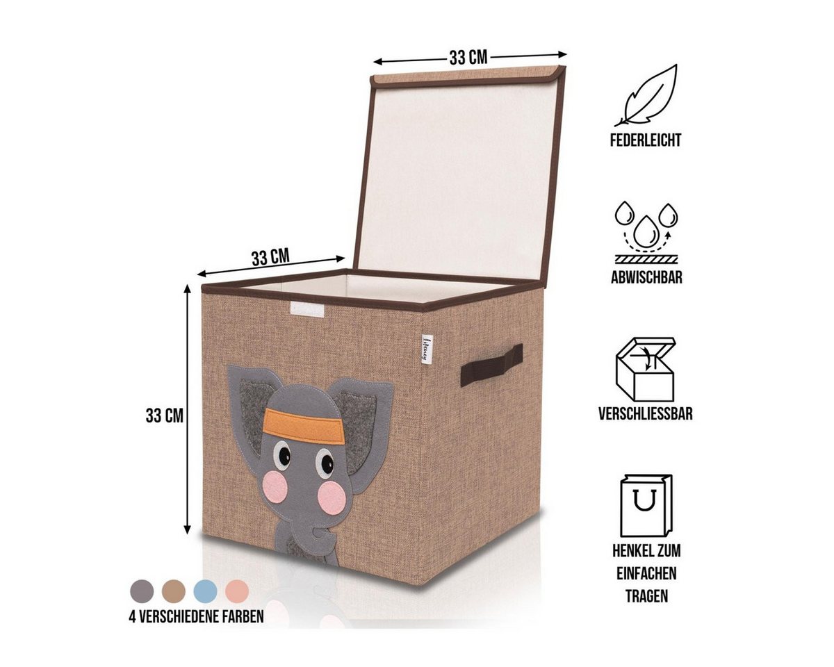 Thumbnail - Lifeney Faltbox Aufbewahrungsbox mit Deckel Elefant