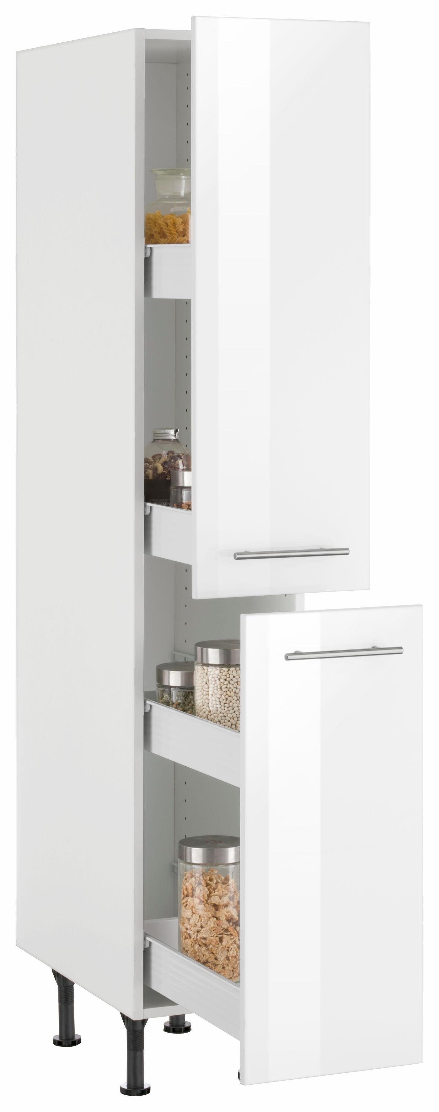 OPTIFIT Apothekerschrank Bern 30 cm breit, 176 cm hoch, höhenverstellbare Stellfüße, Metallgriffe