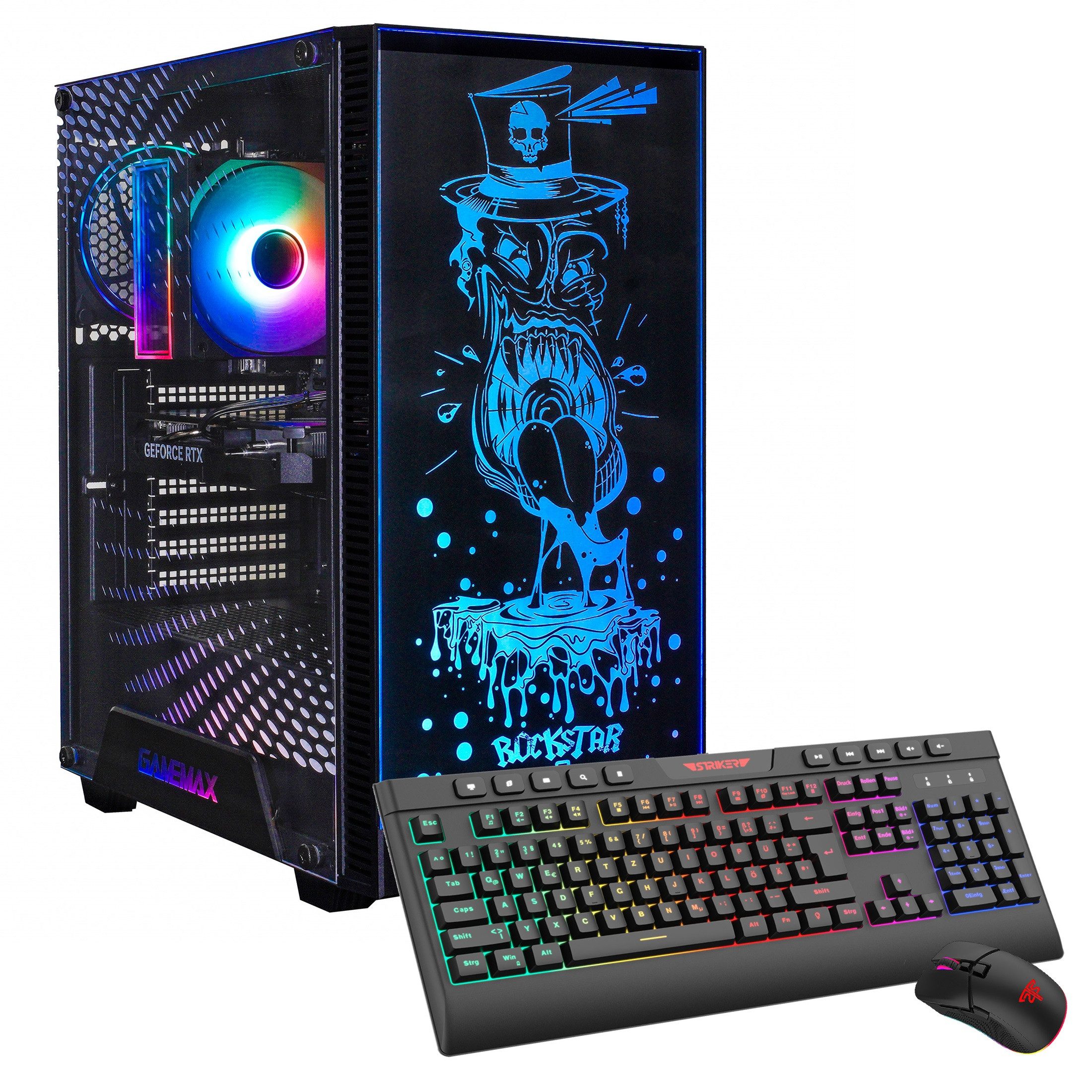 GAMEMAX Rockstar 7592 Gaming-PC (AMD Ryzen 5 7500F, RTX 5060Ti, 32 GB RAM, 1000 GB SSD, Luftkühlung aktiv, Windows 11, DDR5 RAM)