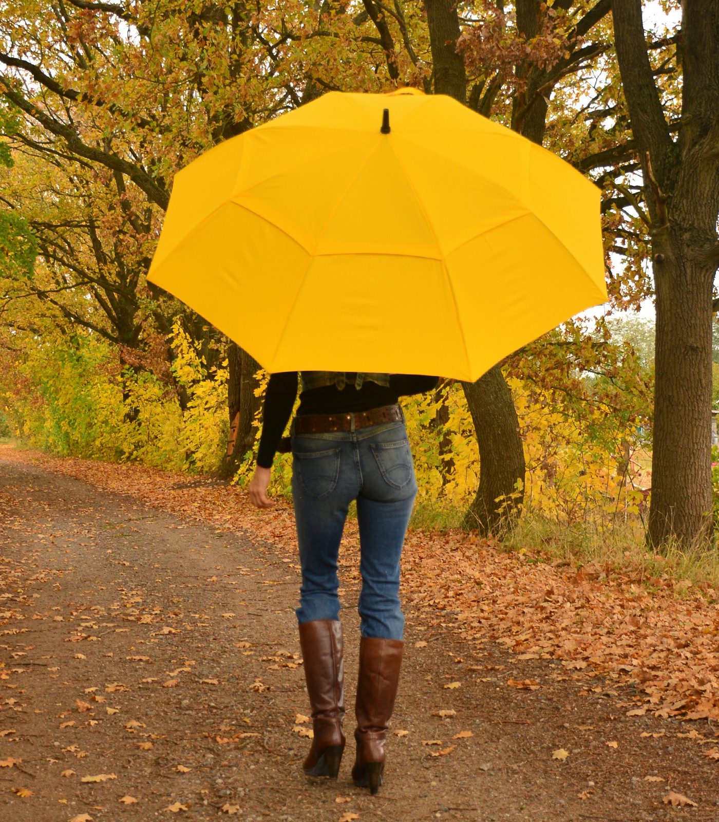iX-brella Stockregenschirm XXL 130 cm Durchmesser mit Ventilationsbezug uni, sehr groß mit Auf-Automatik