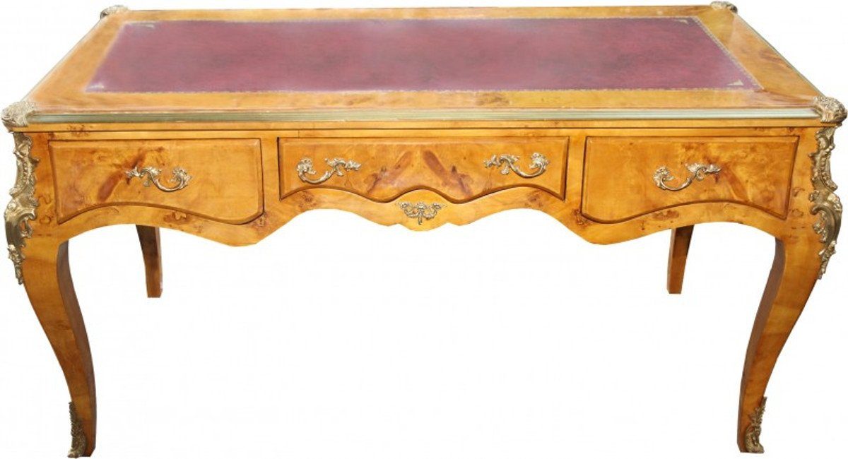 Casa Padrino Schreibtisch Luxus Barock Stil - Sekretär 167 cm Antik Ahorn B Vogelaugen Schreibtisch