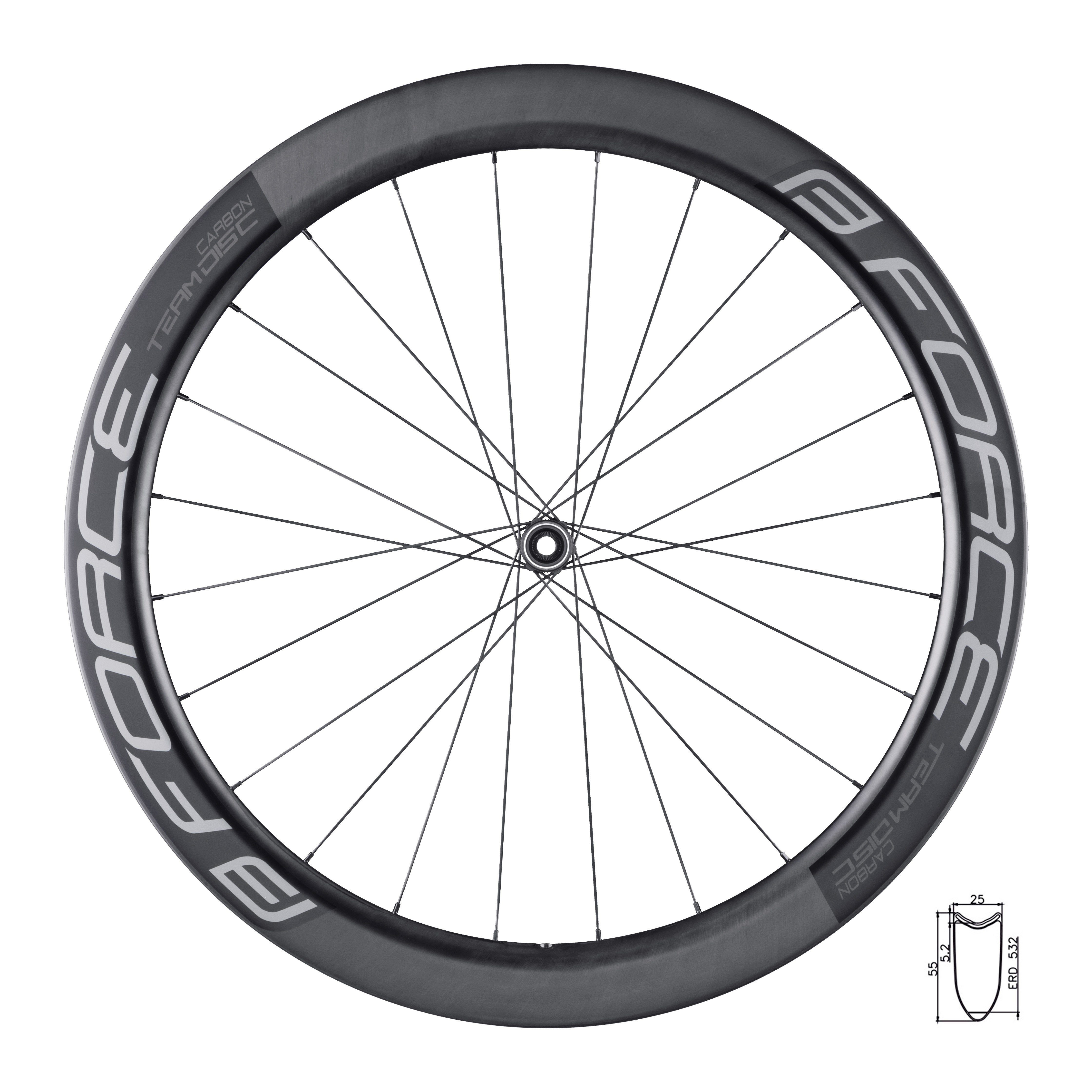 tub. TEAM Fahrrad-Laufrad SP CARBON front FORCE road wheel FORCE DISC 55