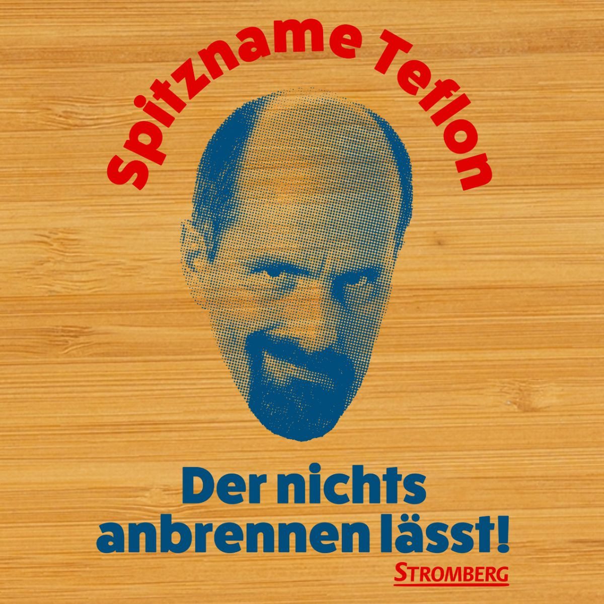Spreadshirt Lunchbox Stromberg Spitzname Teflon Mit Spruch Brotdose mit Bambusdeckel, Edelstahl, Bambus