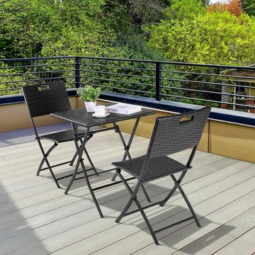 TLGREEN Balkonset, Gartenmöbel Set 3-teilige,Klappbar mit 2 Stühle und Tisch
