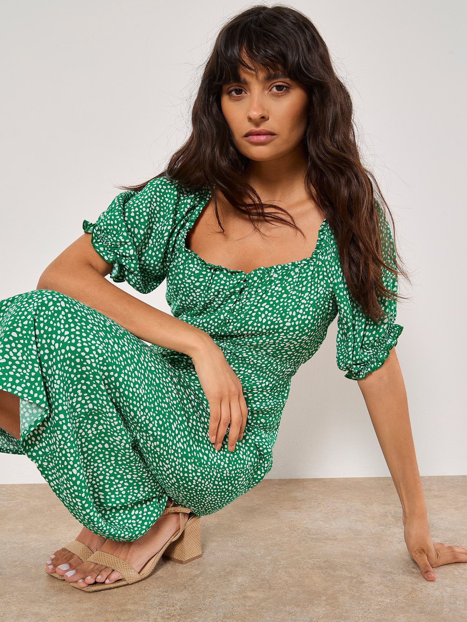 Druckkleid Milchmädchen Kleid