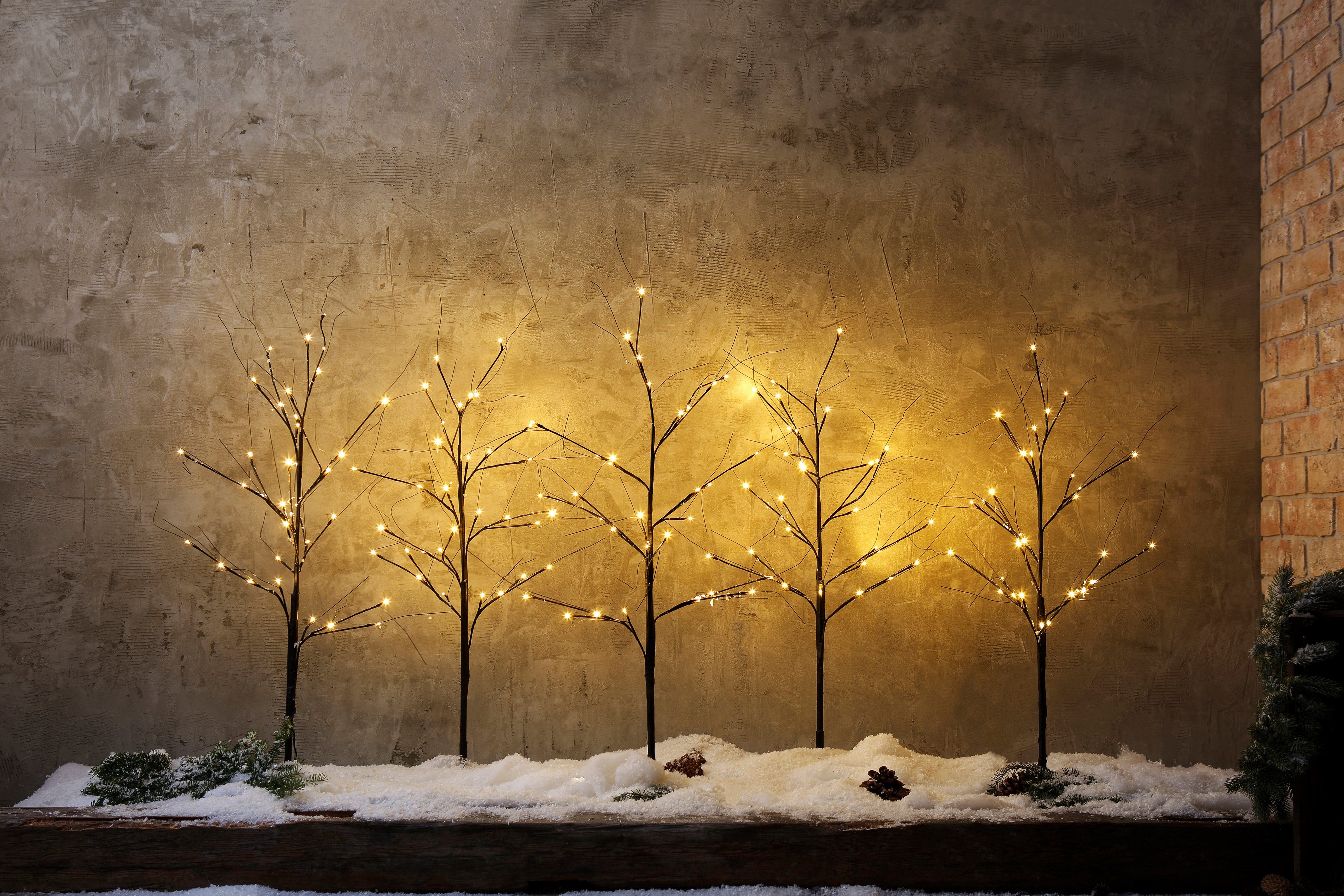 Warmweiß, Erdspieß fest Weihnachtsdeko LED aussen, Timerfunktion, LED Baum Inkl. Star-Max integriert,