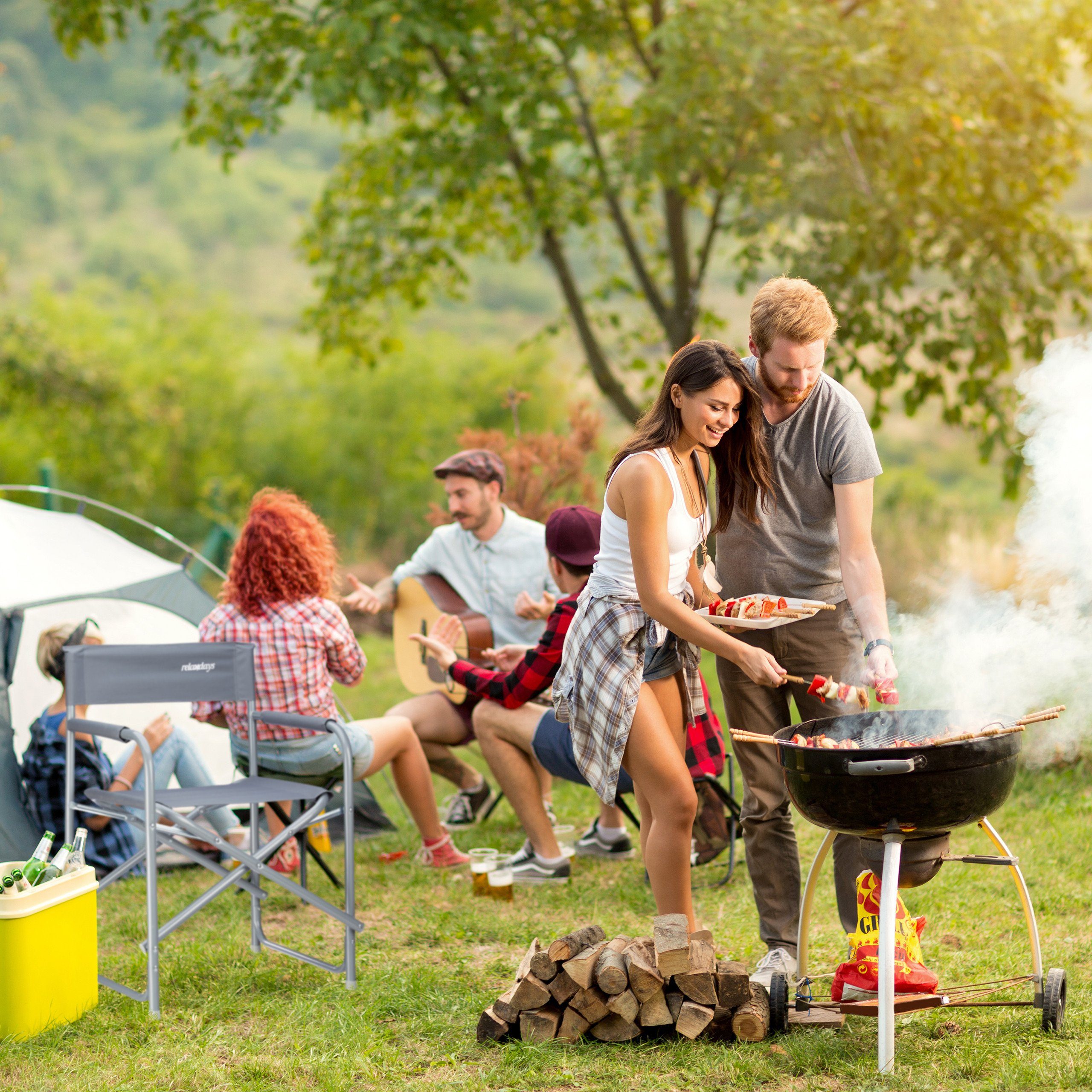 relaxdays Campingstuhl Regiestuhl faltbar