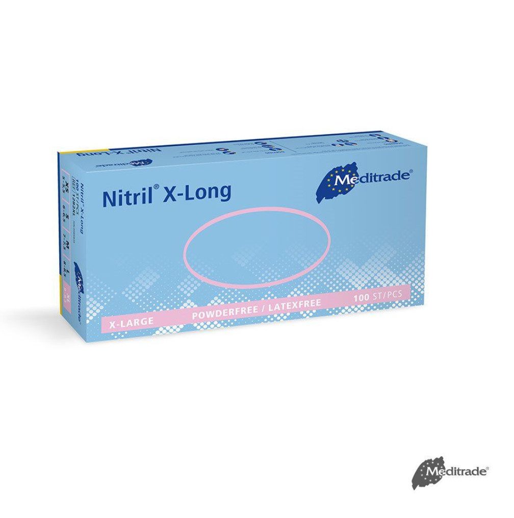 Nitril-Handschuhe Nitril 3000 Blue X-Long U.-Handschuhe PF, Gr. S/M/L/XL