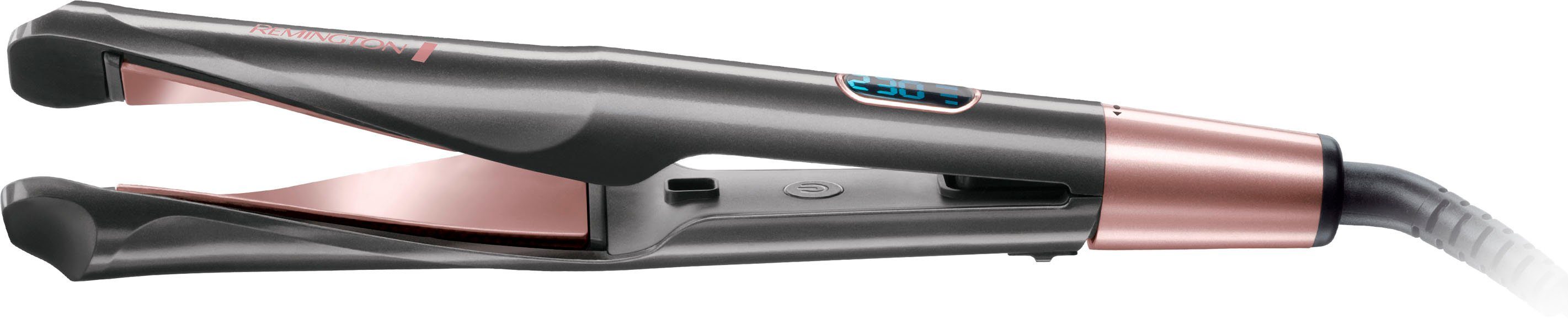 Remington Glätteisen & S6606 Haarglätter Straight Keramik-Turmalin-Beschichtung Confidence Curl