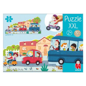 Goula Puzzle Goula 453428 Puzzle XXL Stadt, Holzpuzzle, 18 Puzzleteile