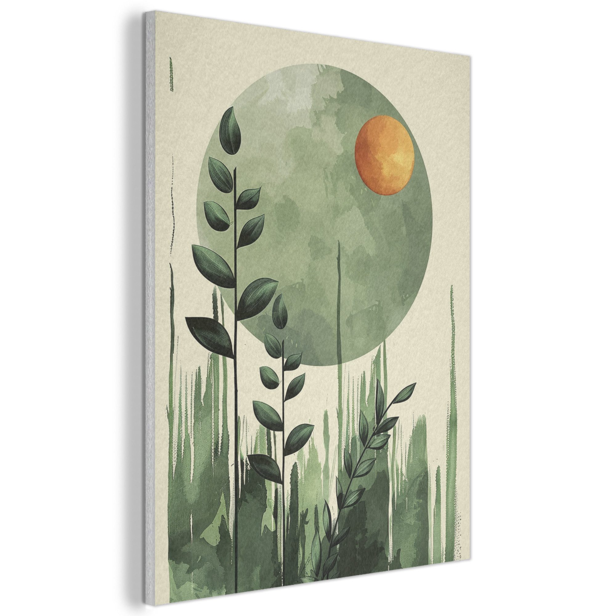 MuchoWow Gemälde Abstrakt - Natur - Kunst - Sonne - Modern, Fotodruck (1 St), Boho Style Deko Wand, Bohemian Wanddeko Bilder, 30x40 cm